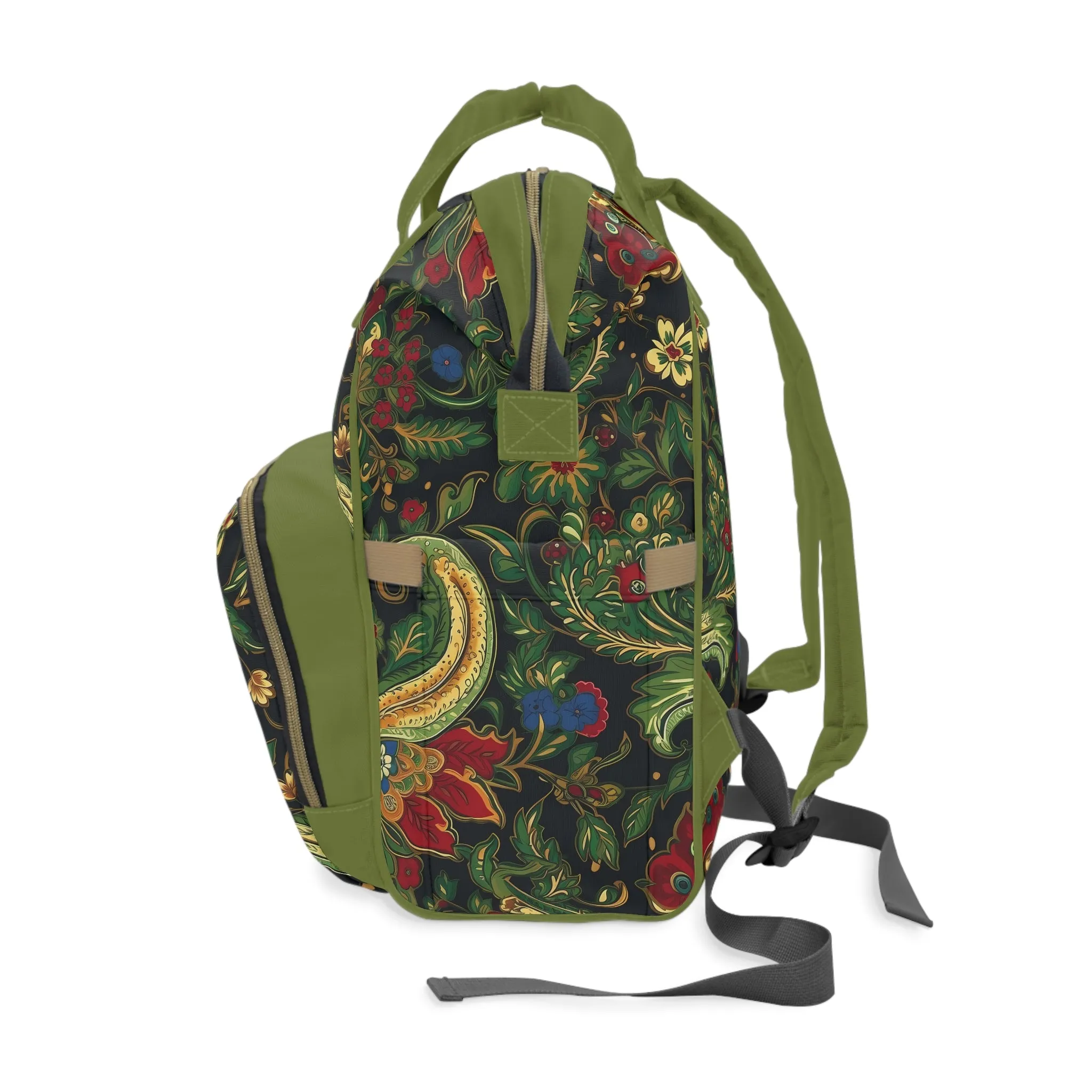 Chinoiserie Diaper Backpack - Elegant & Practical Baby Bag with Traditional Asian Motifs, Perfect for Stylish Parents
