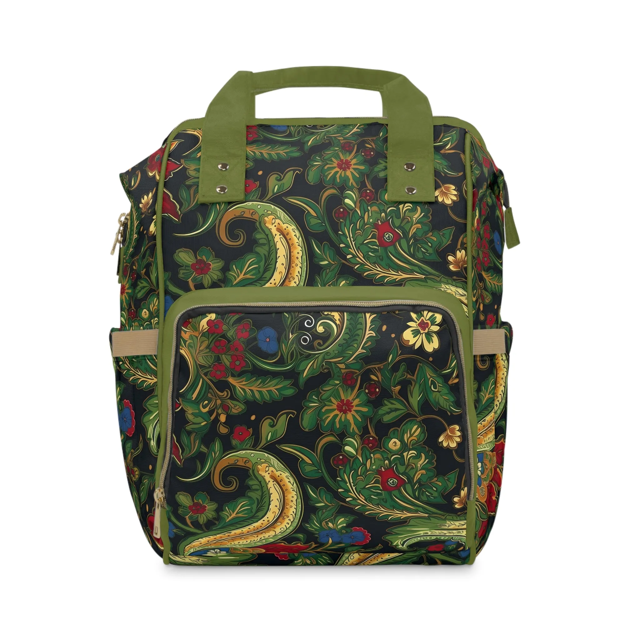 Chinoiserie Diaper Backpack - Elegant & Practical Baby Bag with Traditional Asian Motifs, Perfect for Stylish Parents