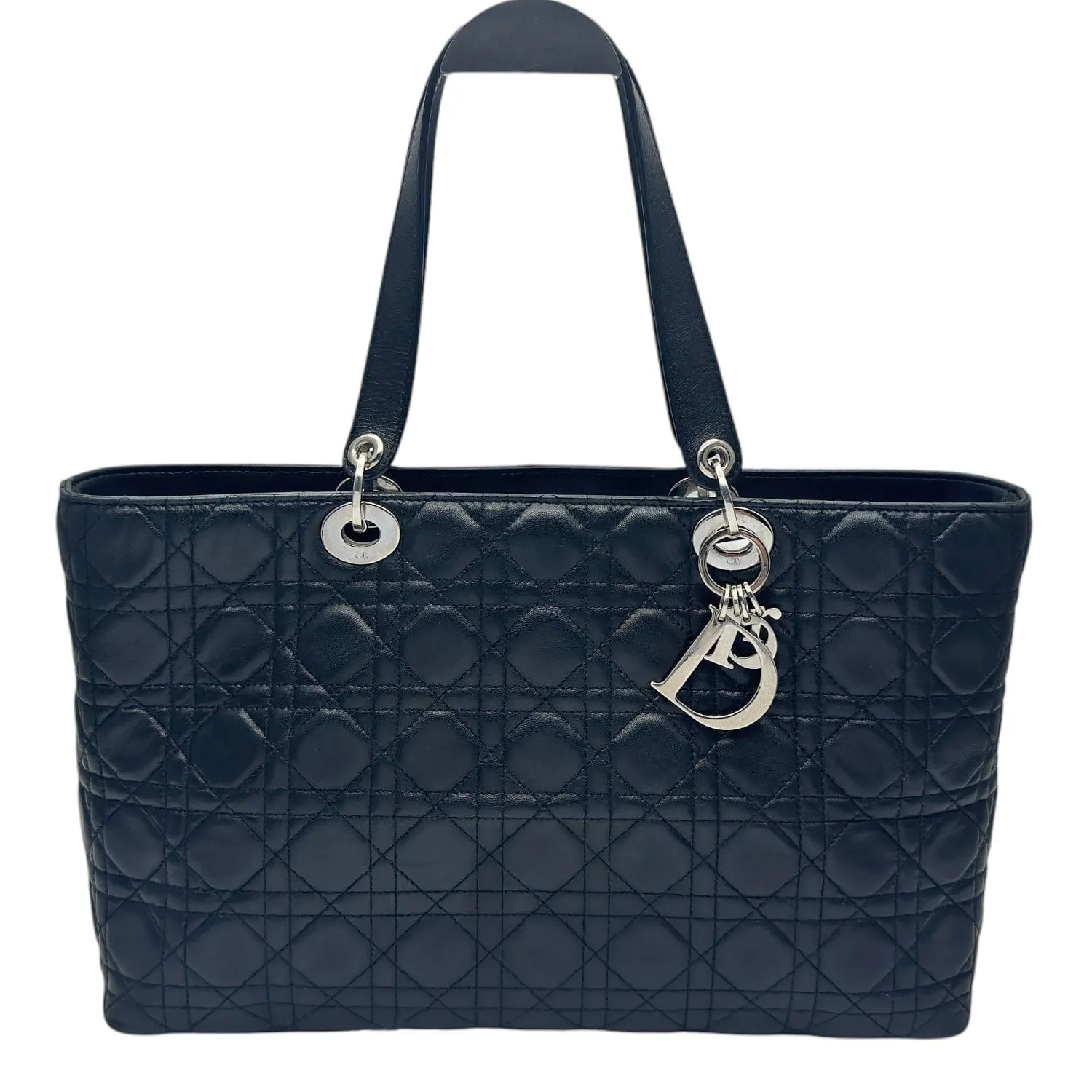 CHRISTIAN DIOR Cannage Lady Dior Tote - Black
