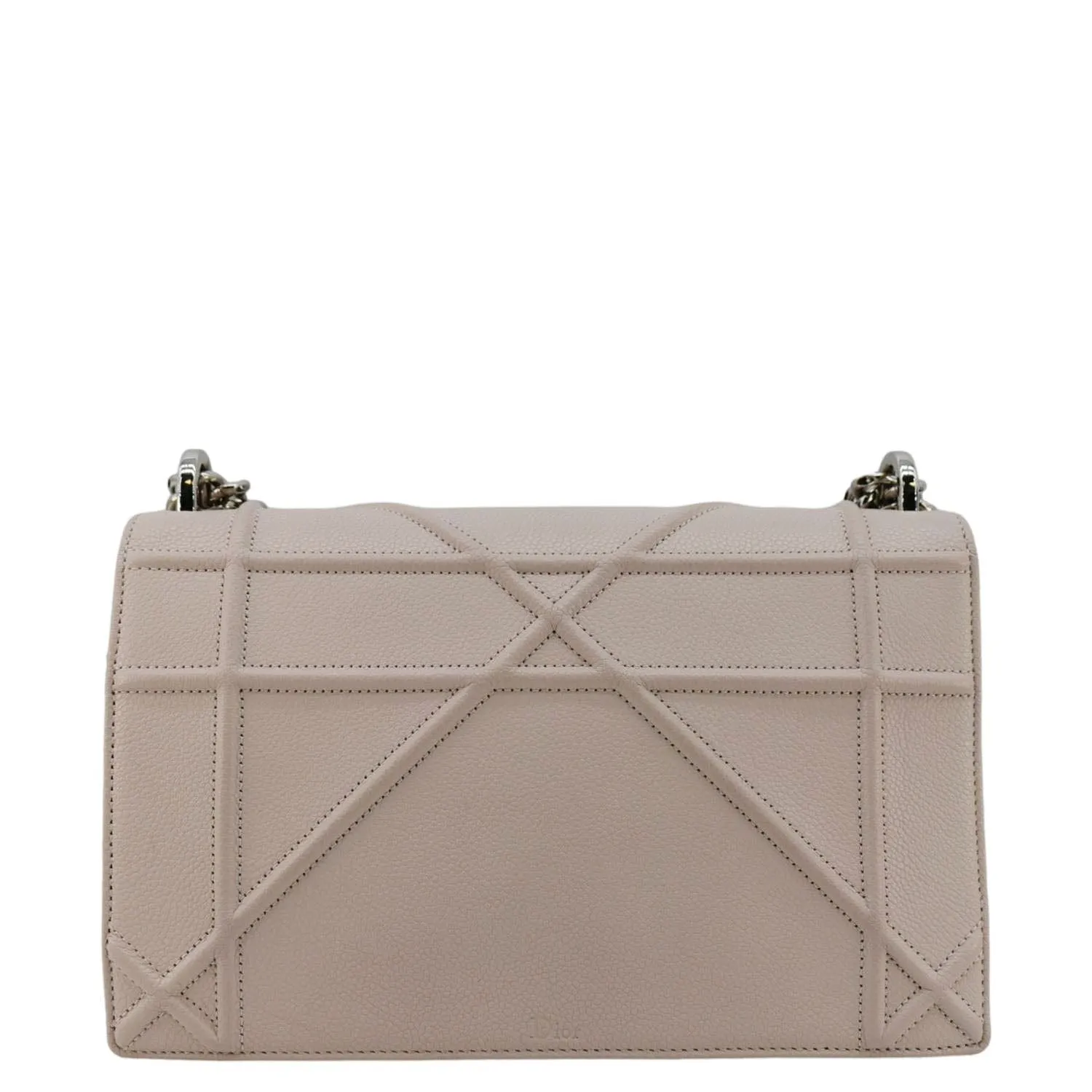 CHRISTIAN DIOR Diaroma Flap Grained Calfskin Leather Crossbody Bag Light Pink