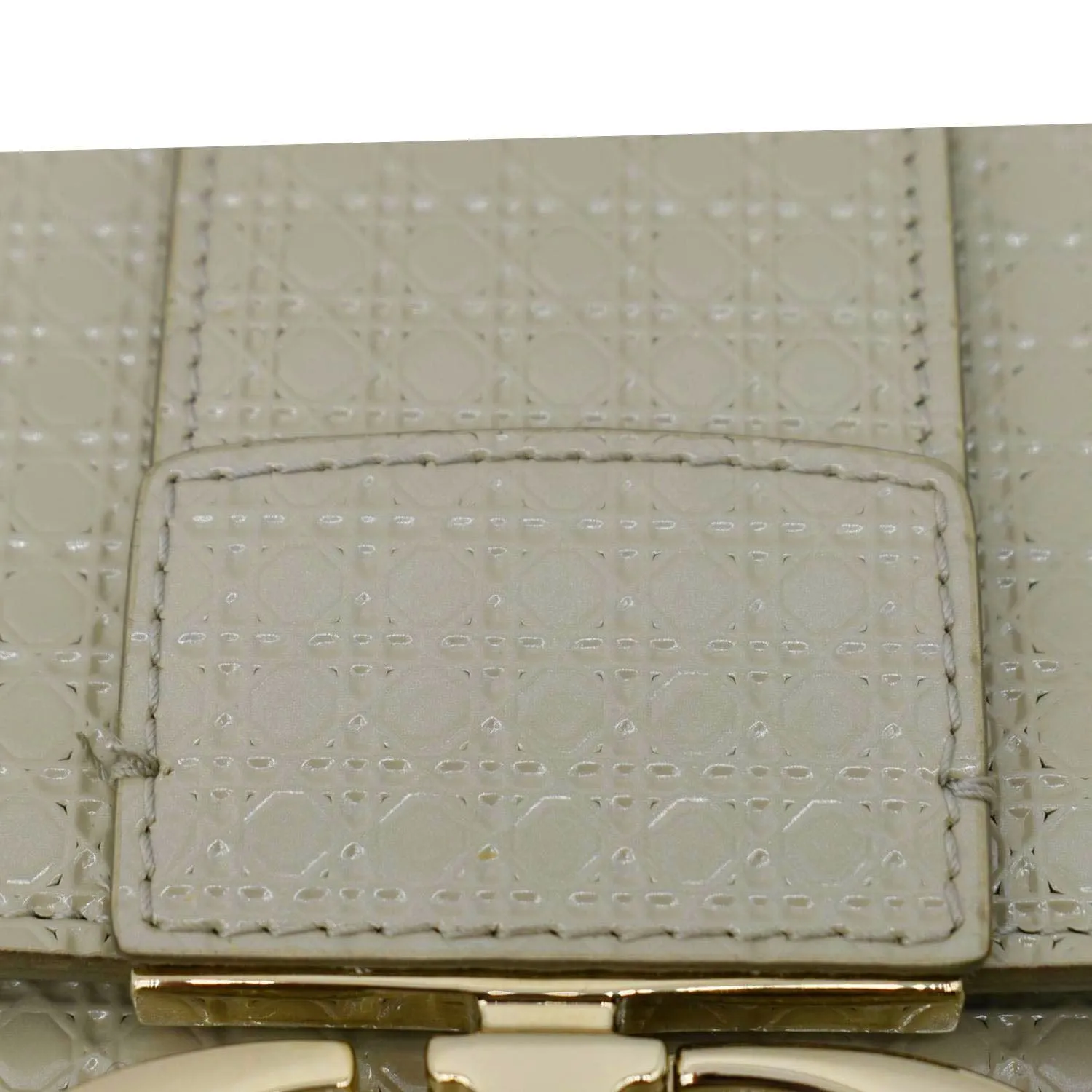 CHRISTIAN DIOR Micro Cannage 30 Montaigne Patent Leather Crossbody Bag Light Beige