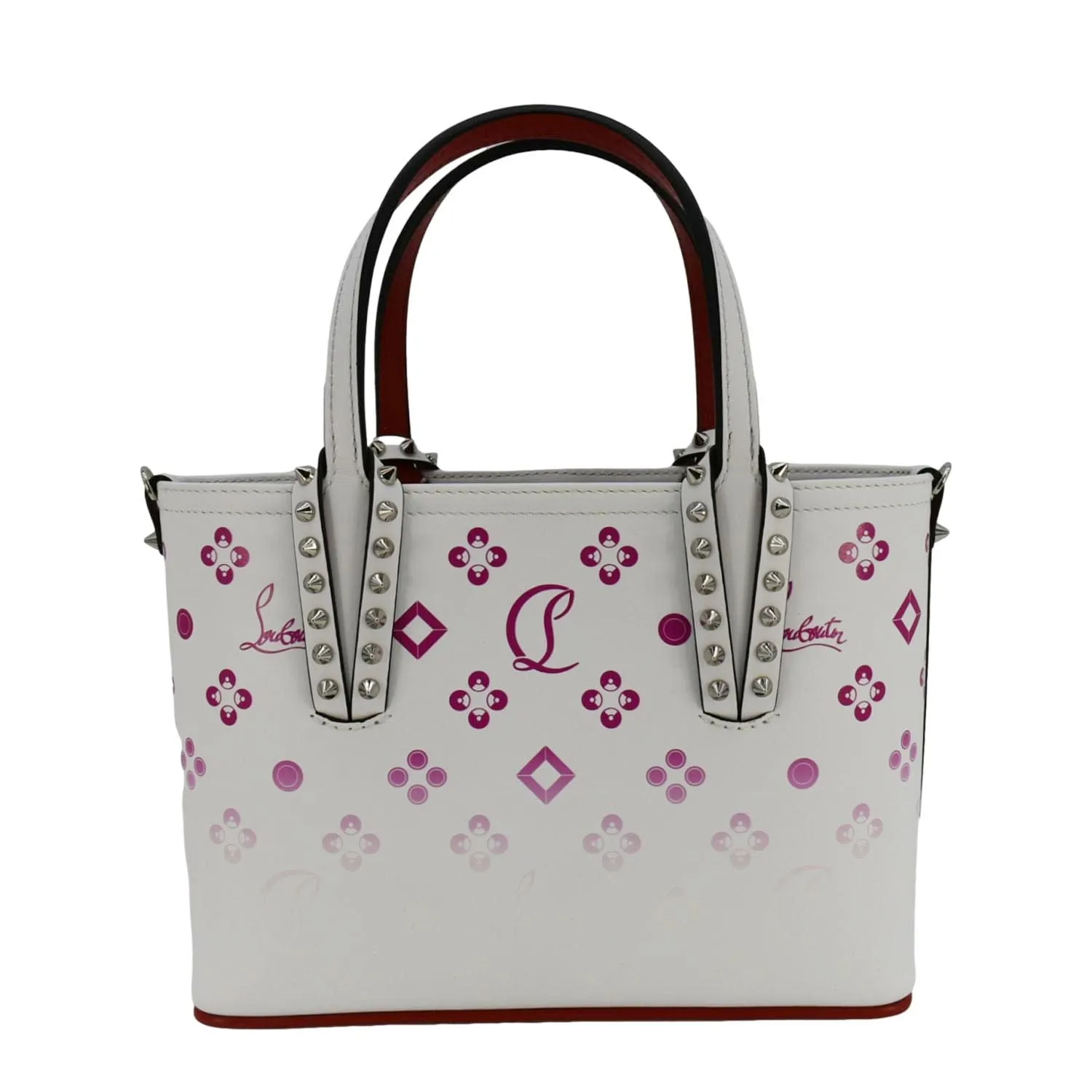 CHRISTIAN LOUBOUTIN Cabata Leather Tote Crossbody Bag White