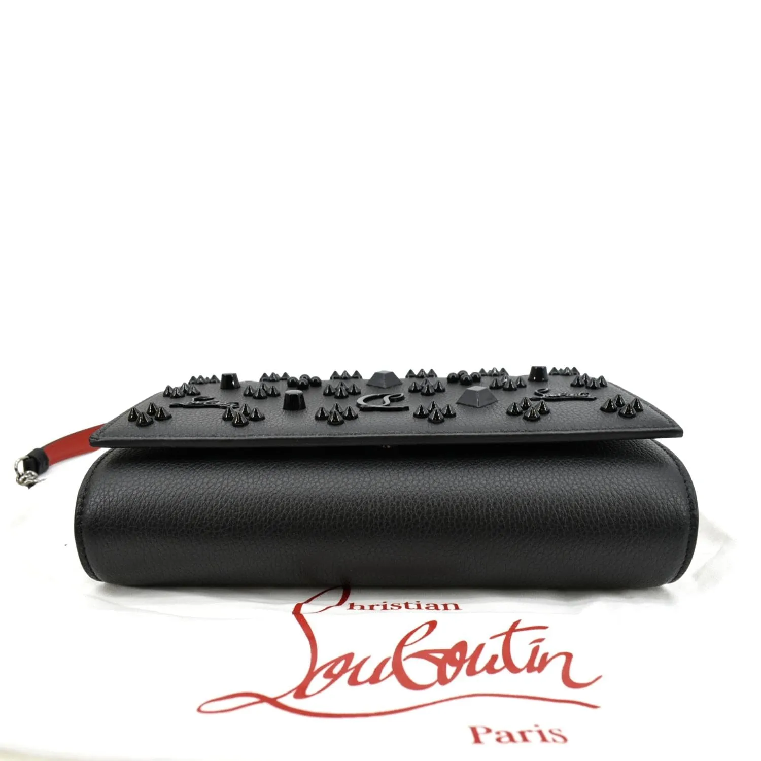 CHRISTIAN LOUBOUTIN Paloma Leather Patent Pearl Spikes Crossbody Bag Black