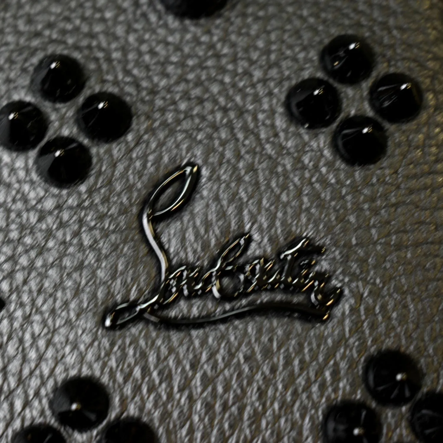 CHRISTIAN LOUBOUTIN Paloma Leather Patent Pearl Spikes Crossbody Bag Black