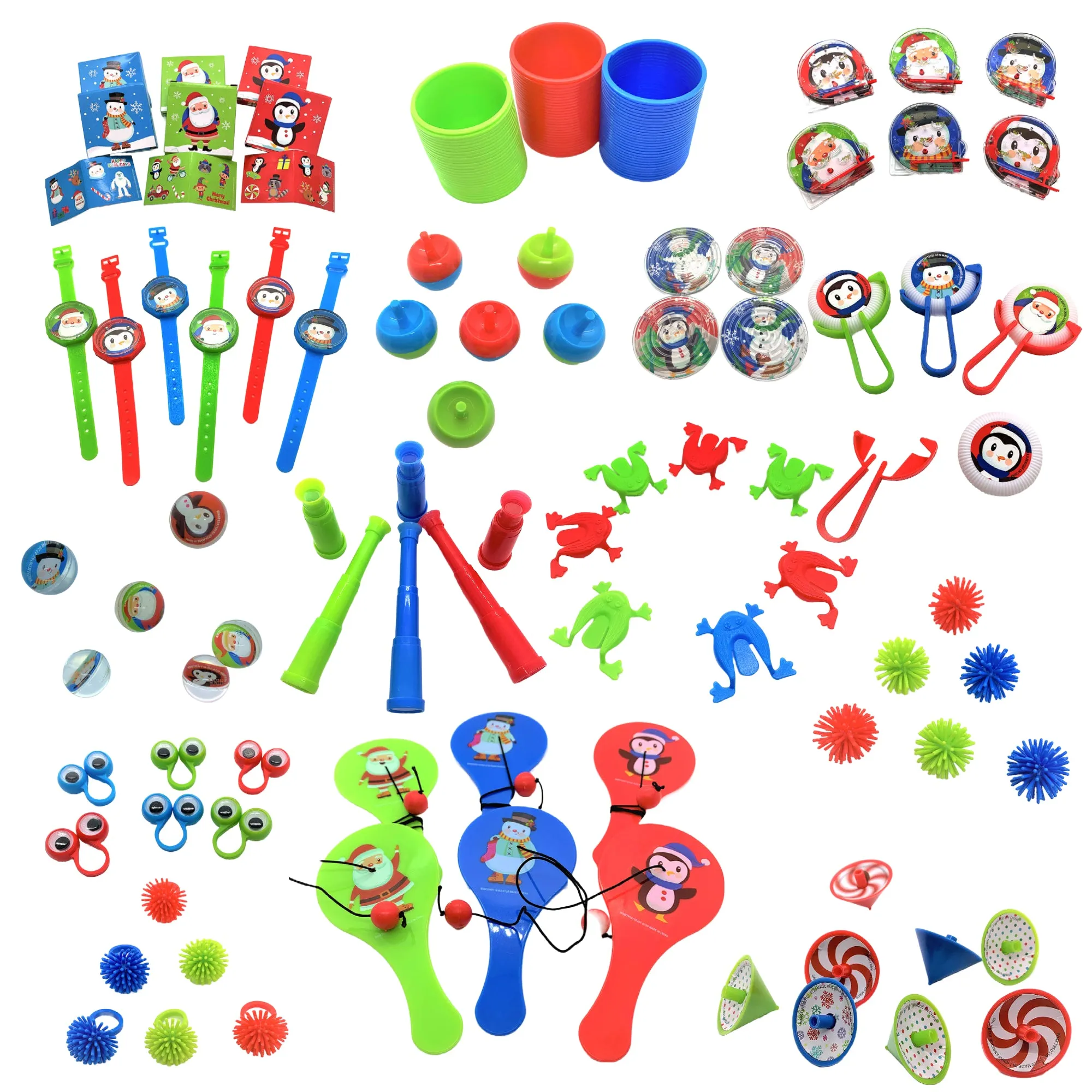 Christmas Holiday 96 PC Novelty Bundle, Christmas Party Favors, Stocking Stuffers
