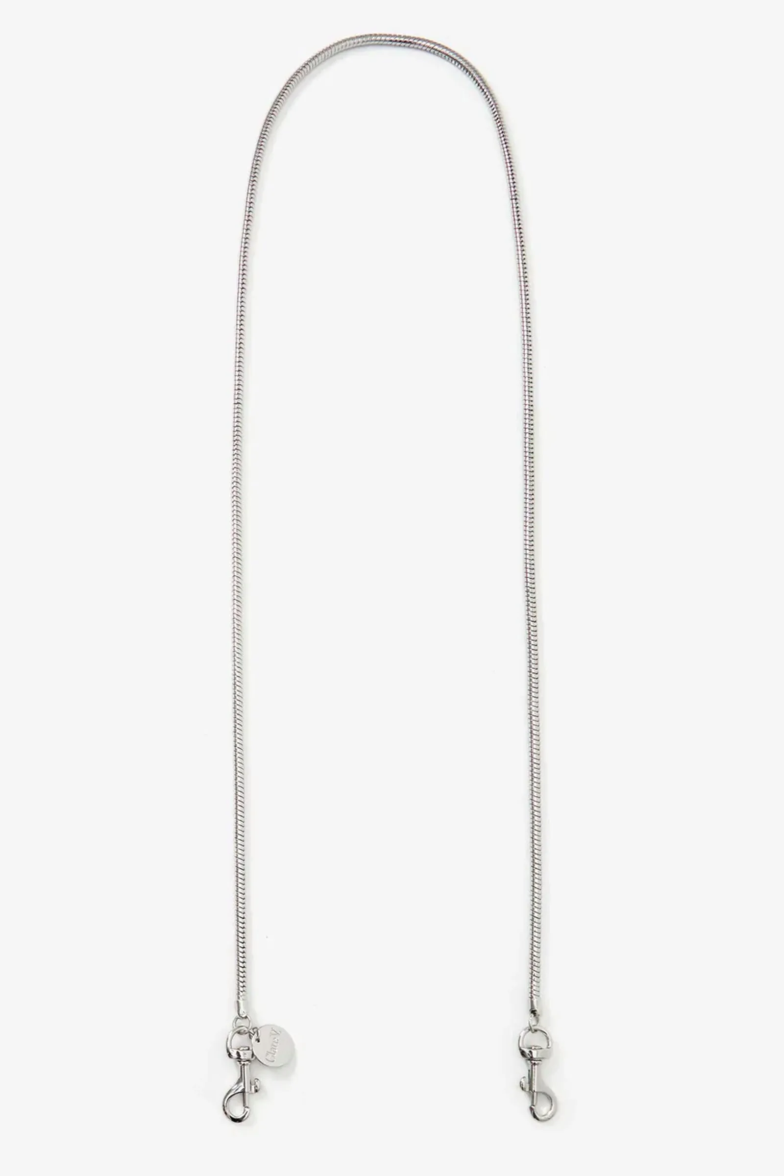 Clare V Snake Chain Crossbody Strap in Silver