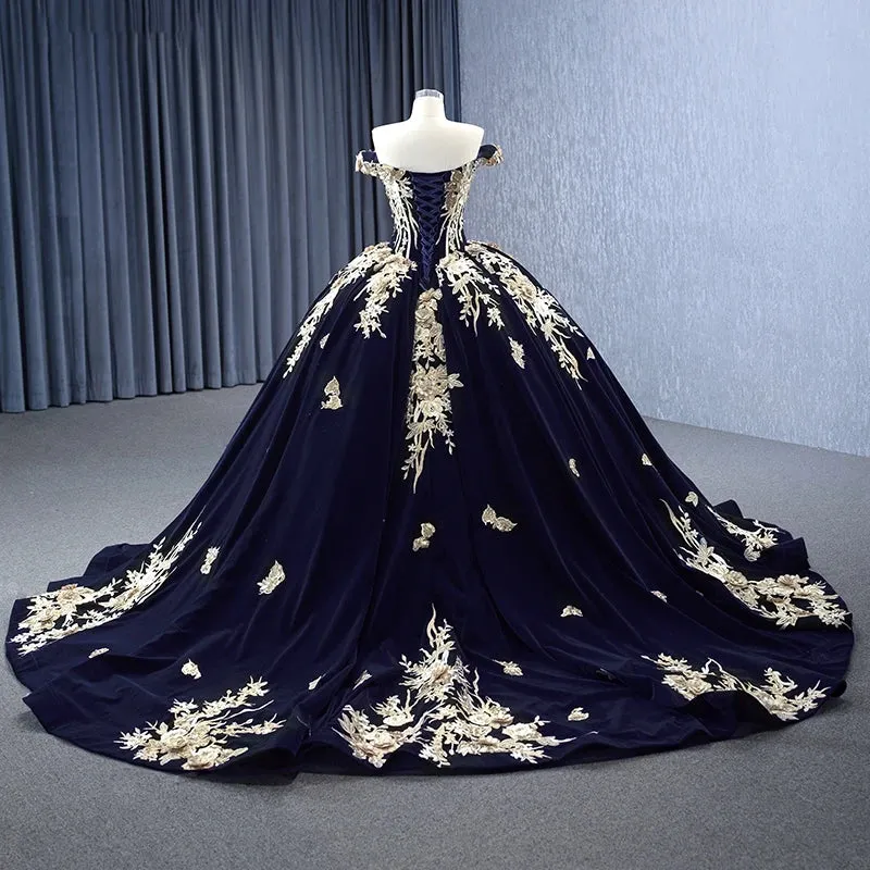 Classic Evening Dresses with Embroidery Sweetheart Off The Shoulder Ball Gown Prom Dresses