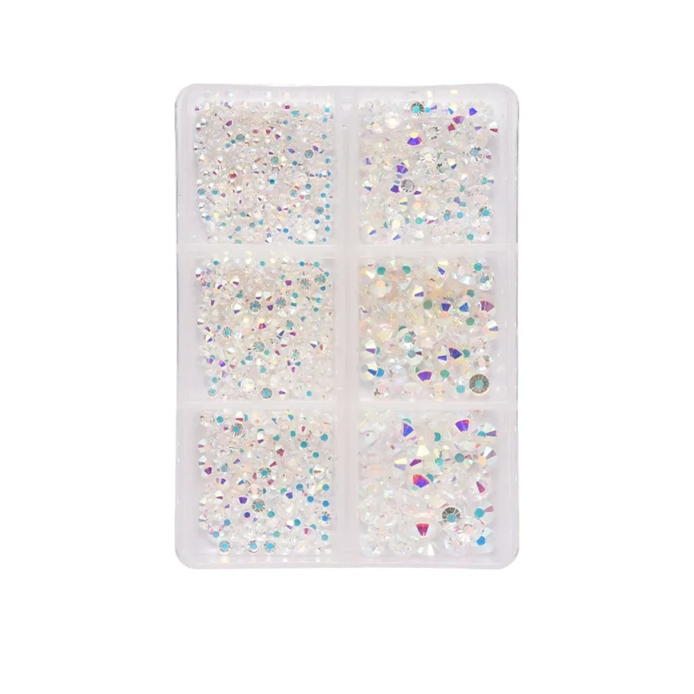 Clear tiny glass rhinestones mixed sizes