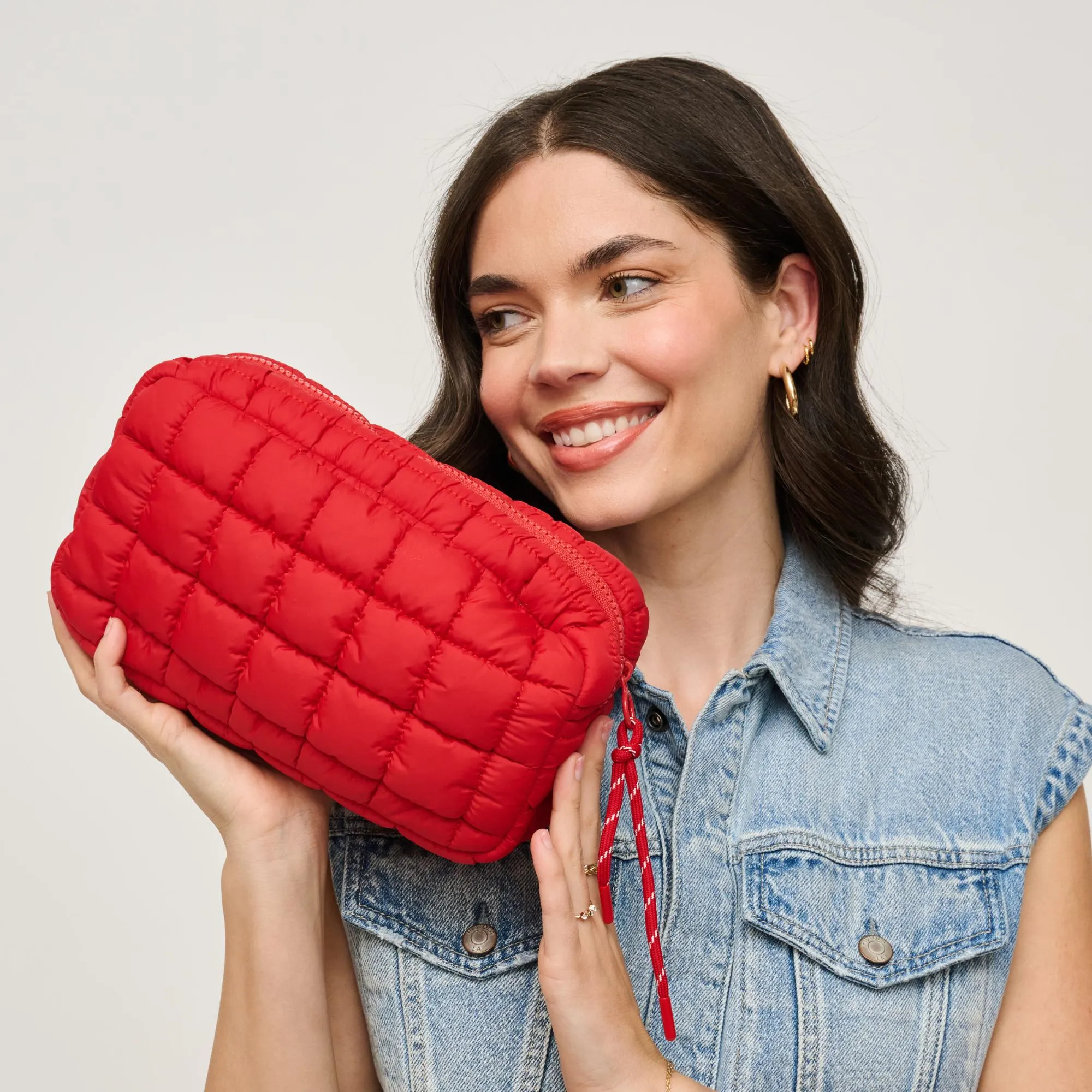 Cloud Nine - Quilted Puffer Nylon Cosmetic Pouch