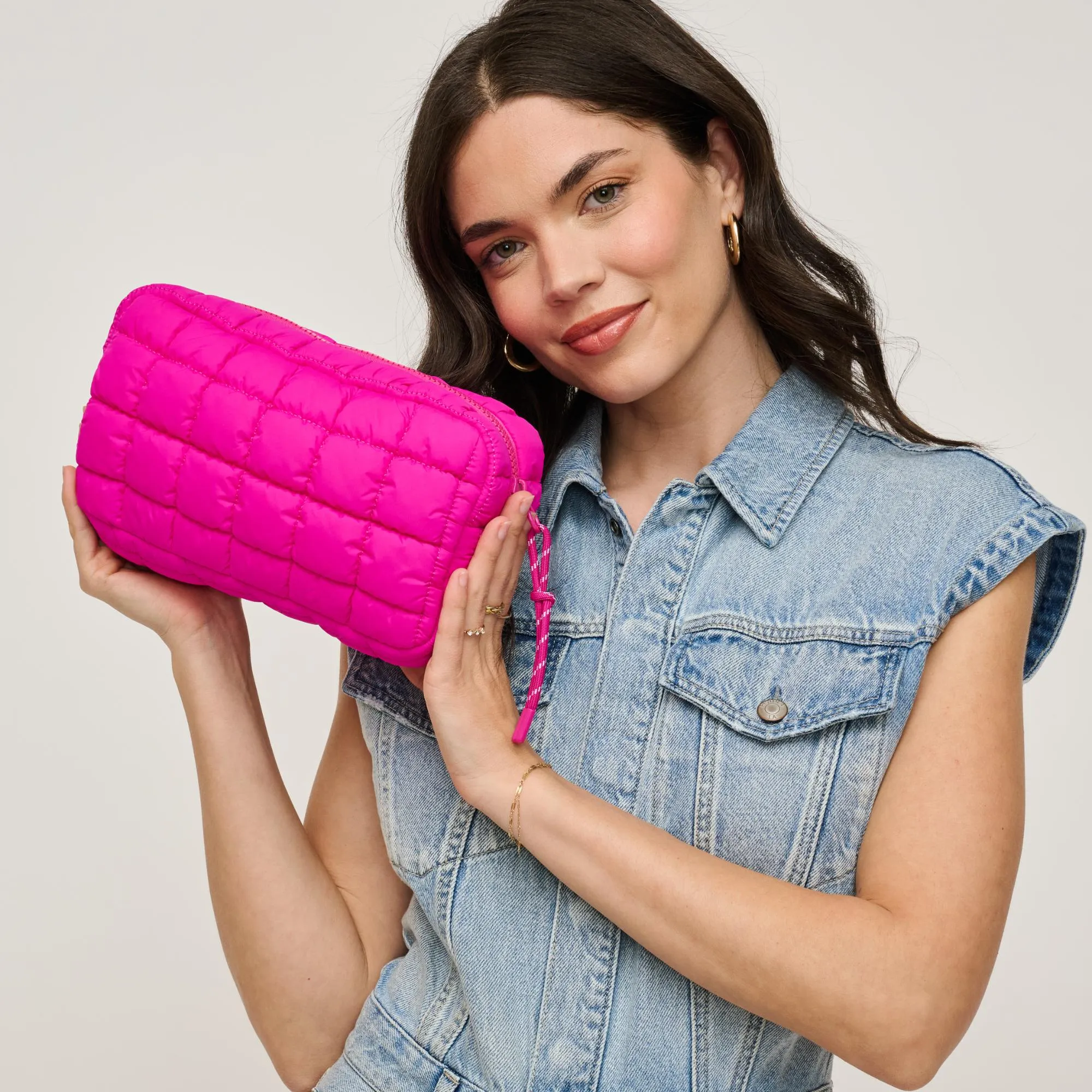 Cloud Nine - Quilted Puffer Nylon Cosmetic Pouch