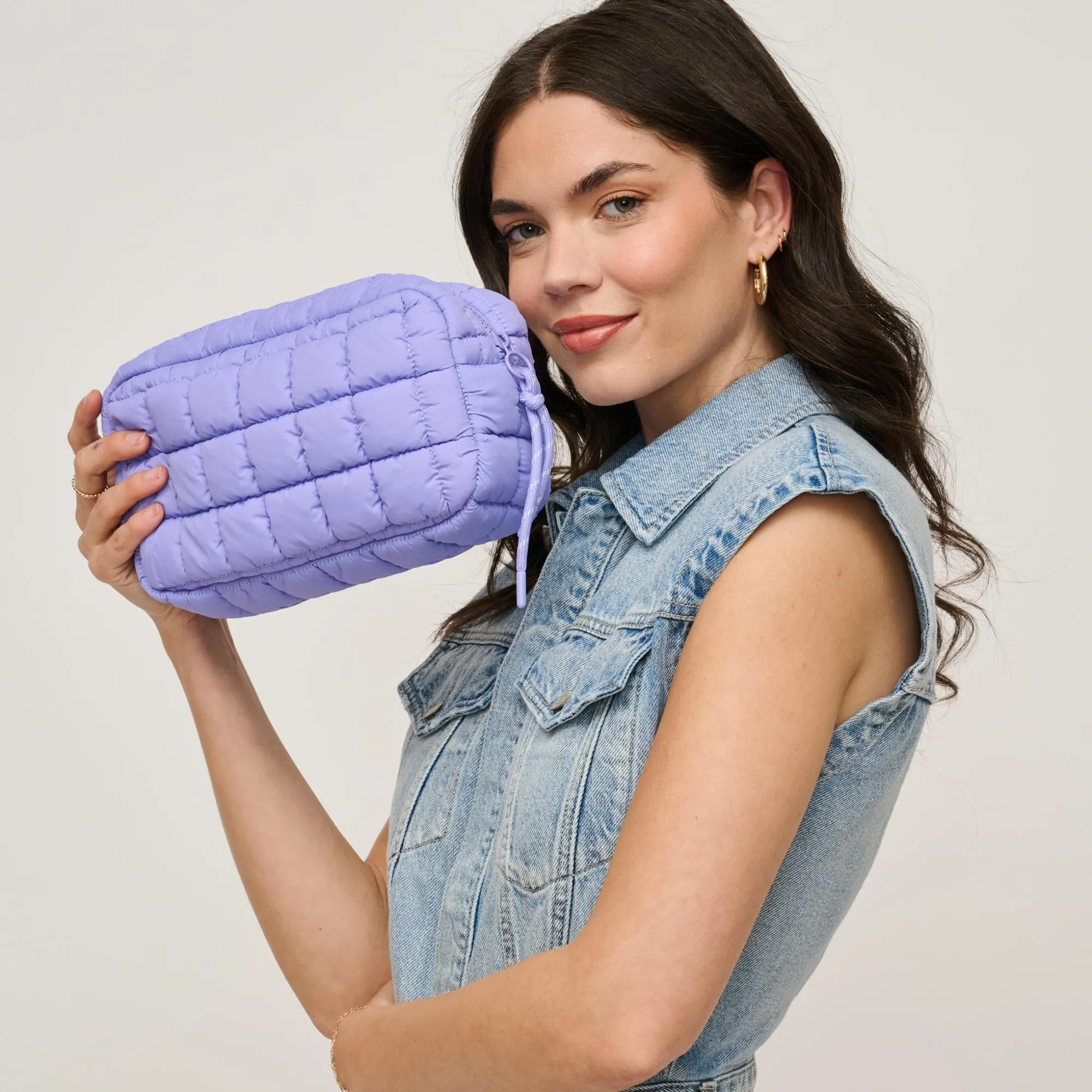 Cloud Nine - Quilted Puffer Nylon Cosmetic Pouch