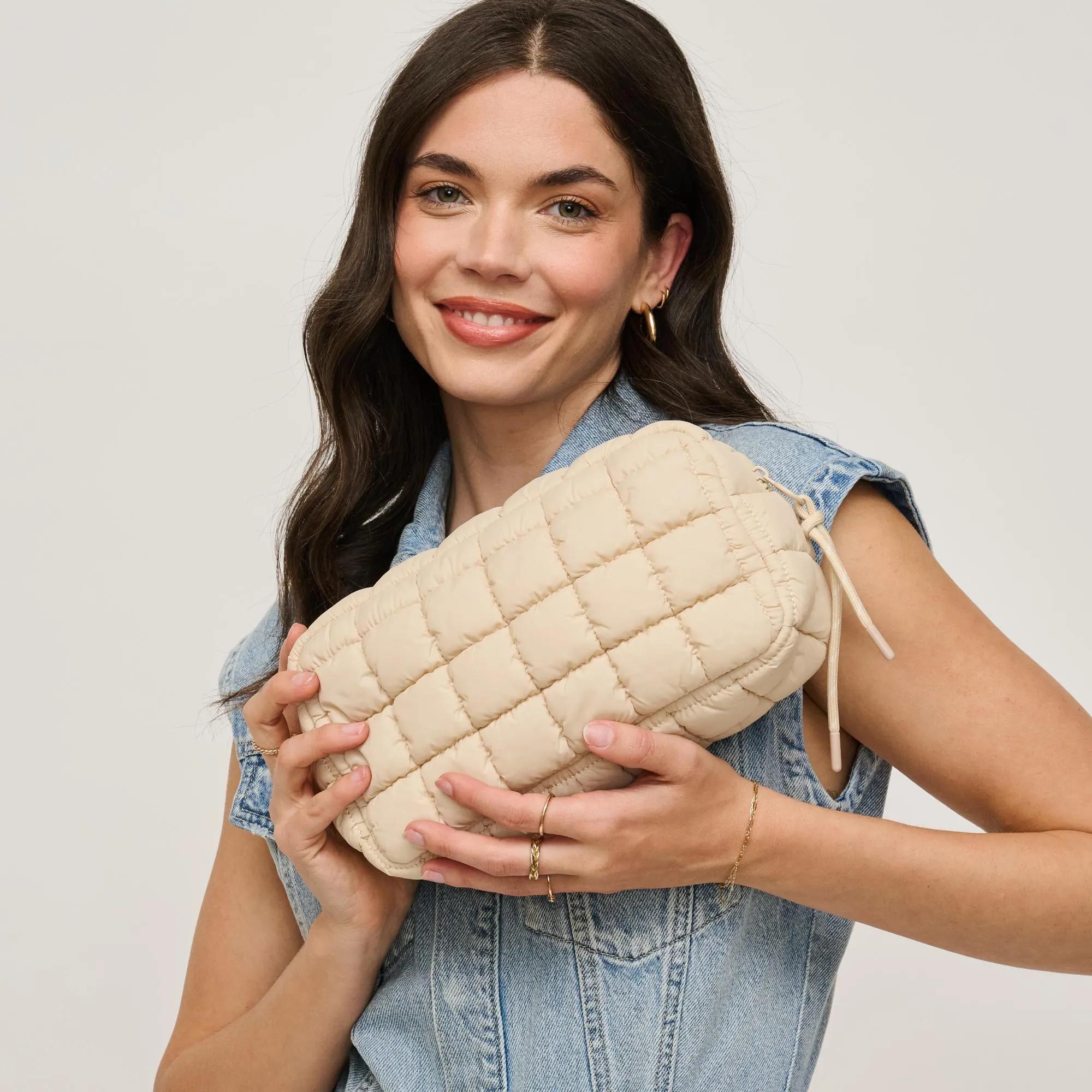 Cloud Nine - Quilted Puffer Nylon Cosmetic Pouch