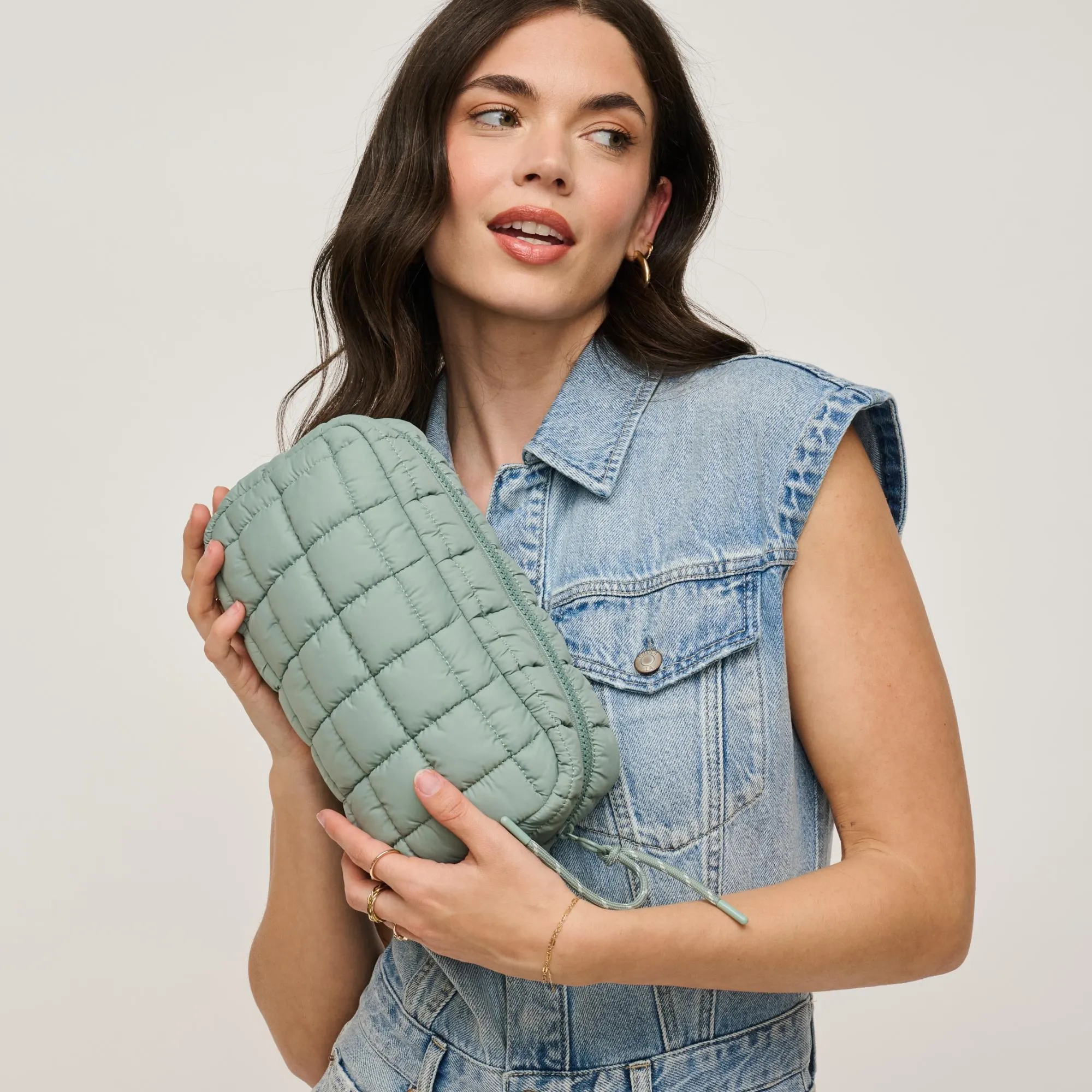 Cloud Nine - Quilted Puffer Nylon Cosmetic Pouch