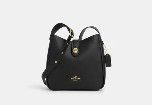 Coach Hadley Convertible Crossbody Bag Pebbled Leather-Gold-Black