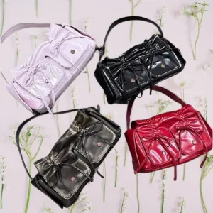 Colorful Ribbon Shoulder Crossbody Leather Bag