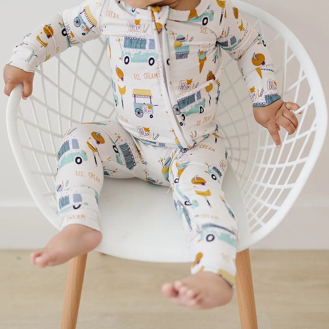 Convertible Bamboo Romper- Ice Cream Truck