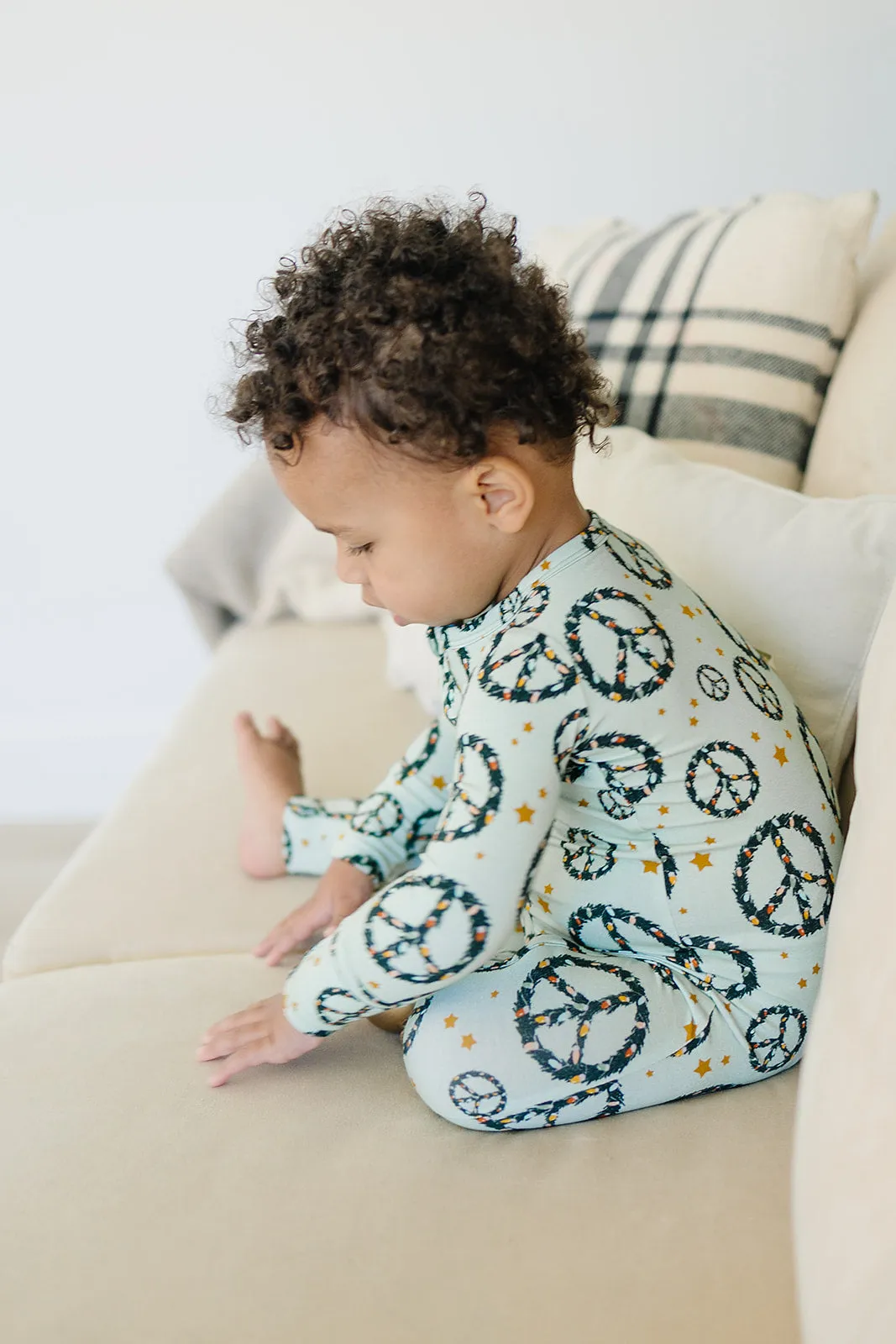 Convertible Bamboo Romper- Peace and Wreaths