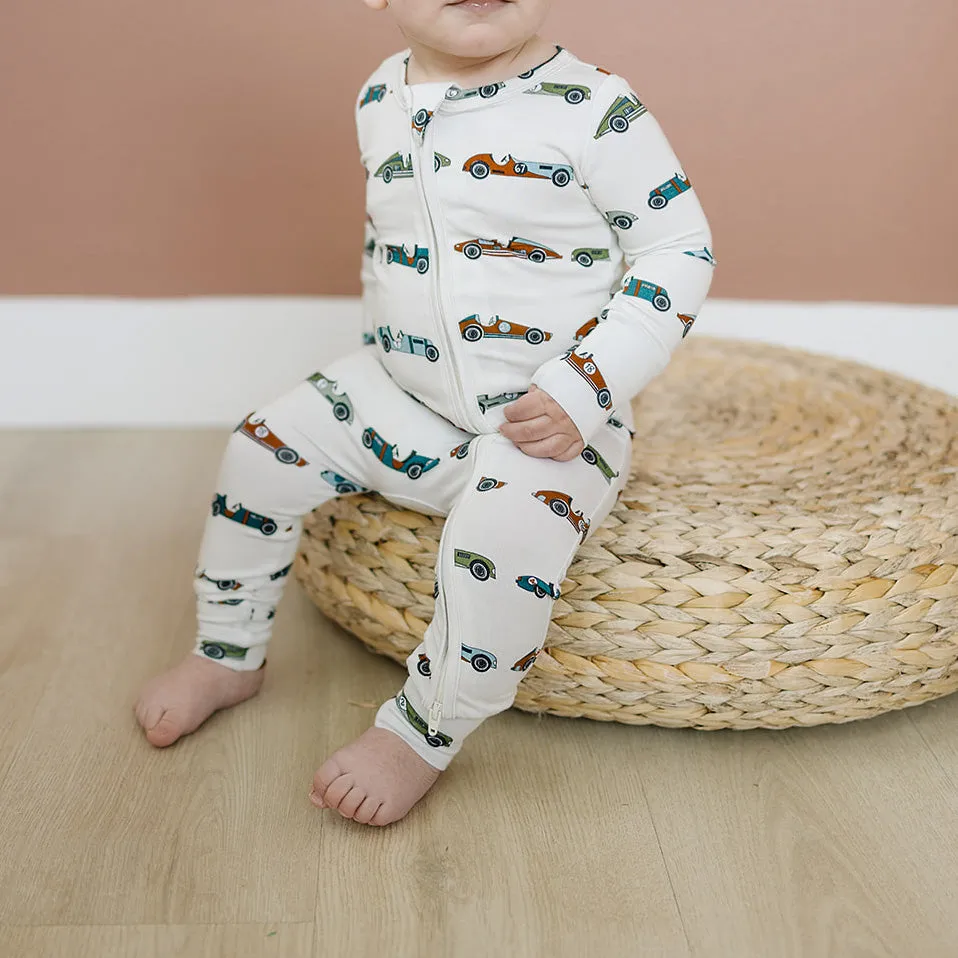 Convertible Bamboo Romper- Vintage Racers