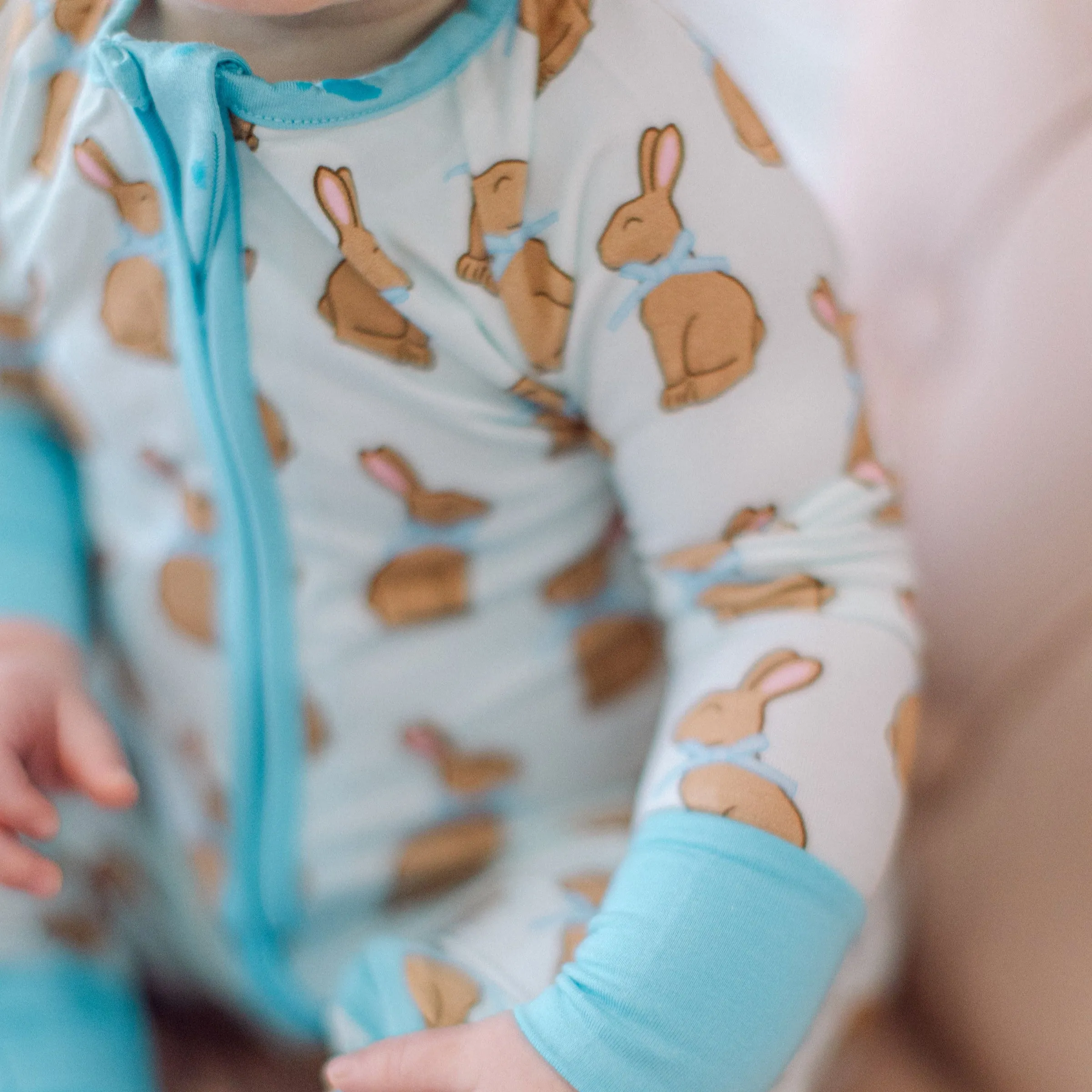 Convertible Romper | Blue Chocolate Bunny