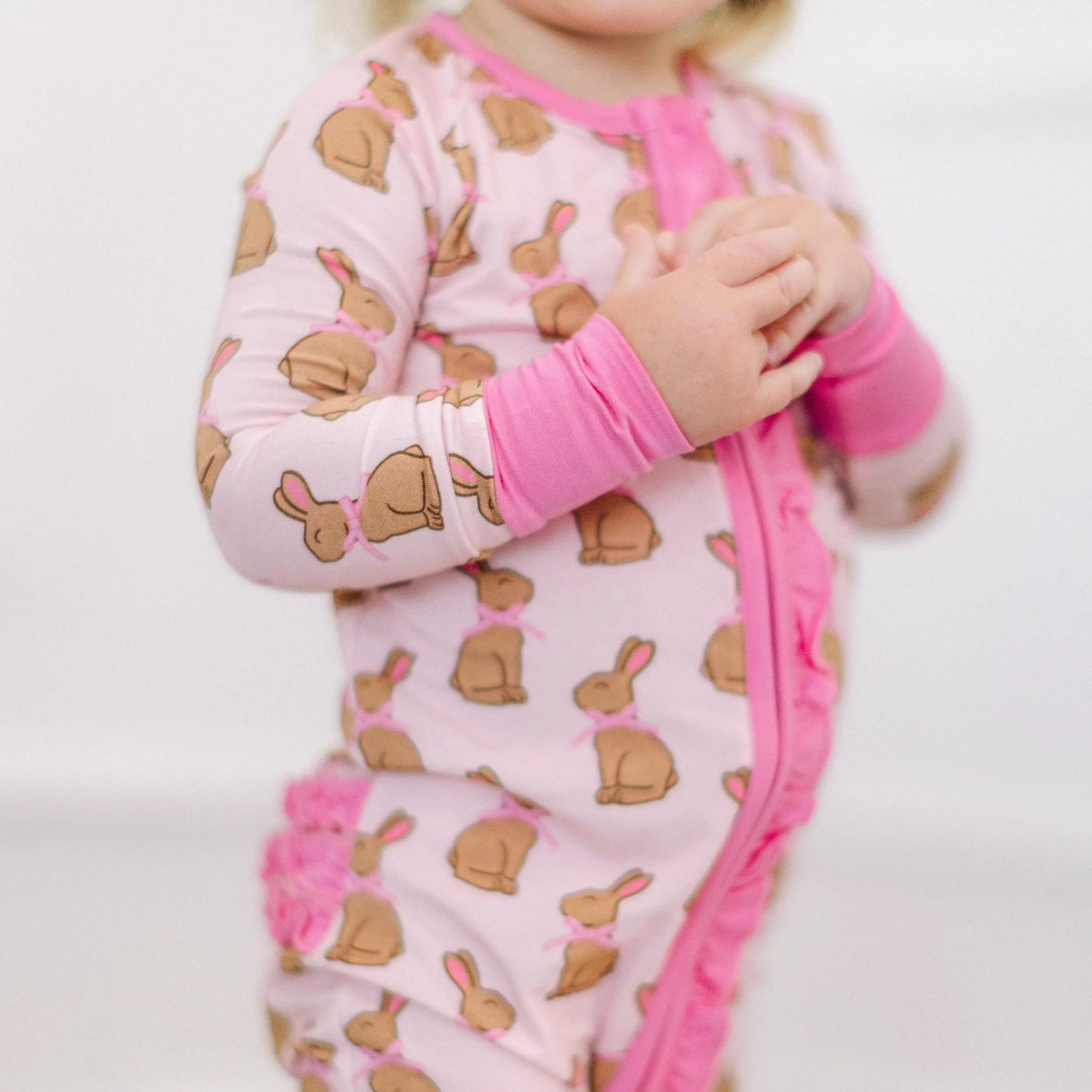 Convertible Romper | Pink Chocolate Bunny