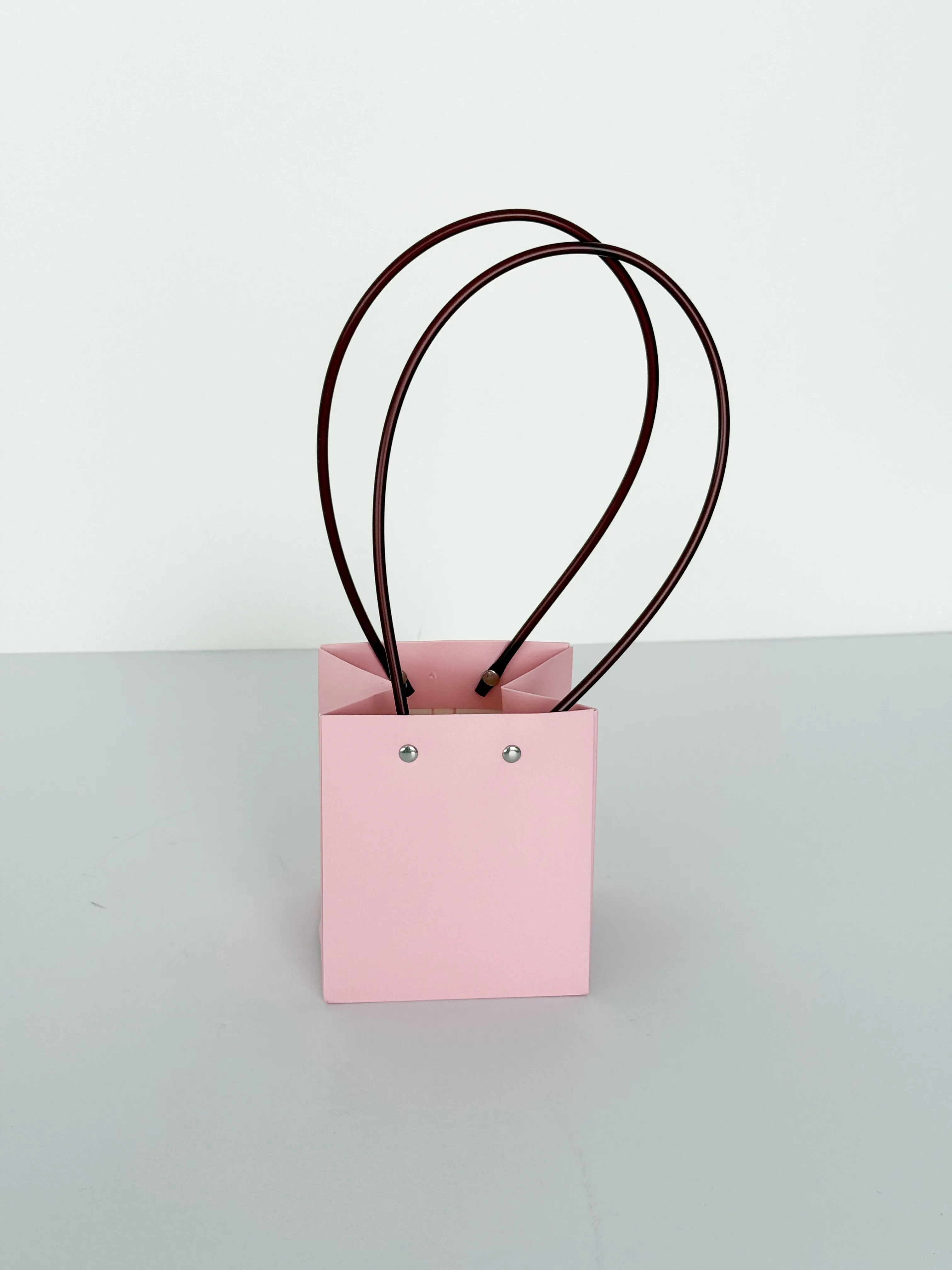 Craft Paper Flower Bag With Black Handle