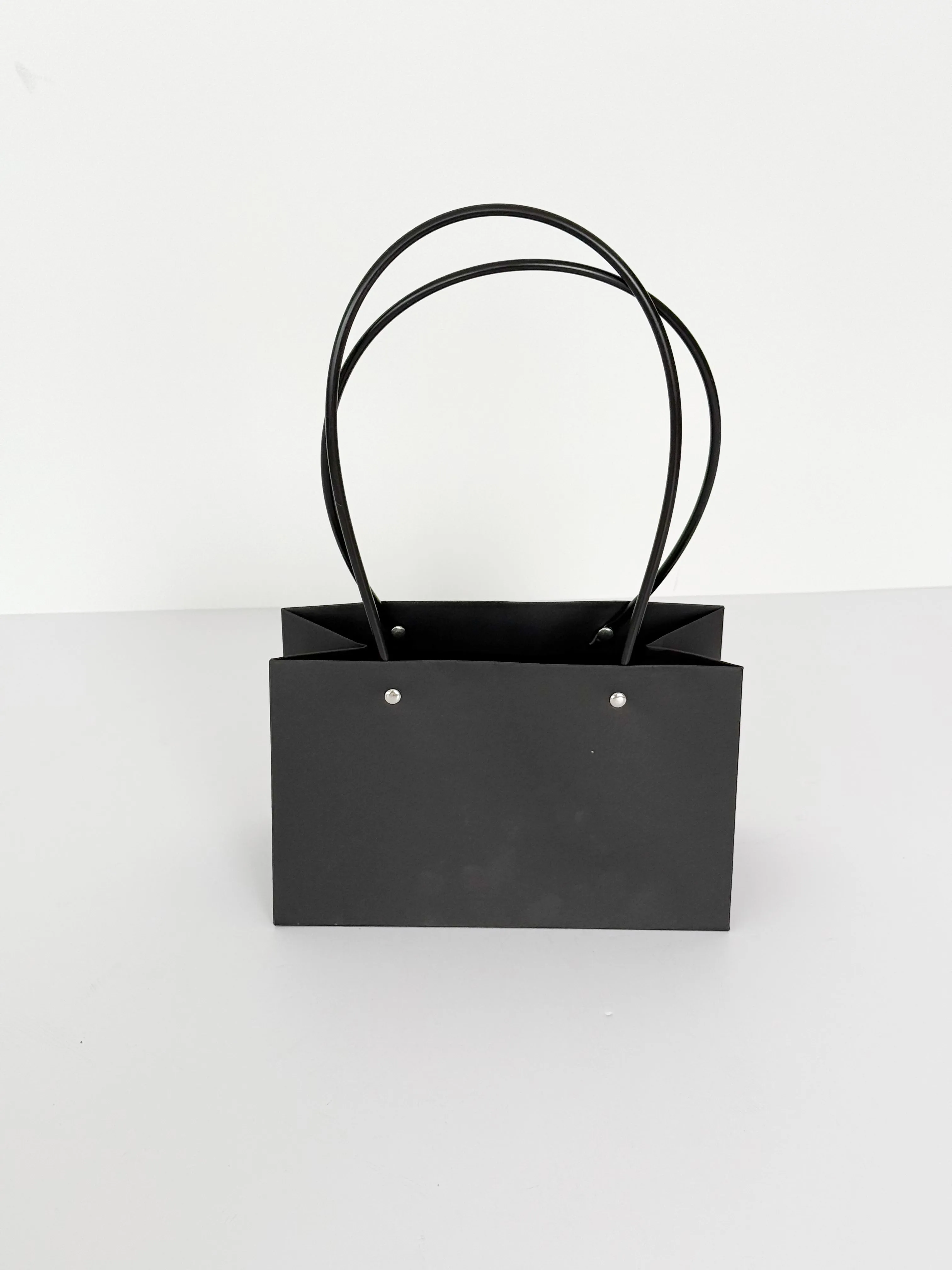 Craft Paper Flower Bag With Black Handle