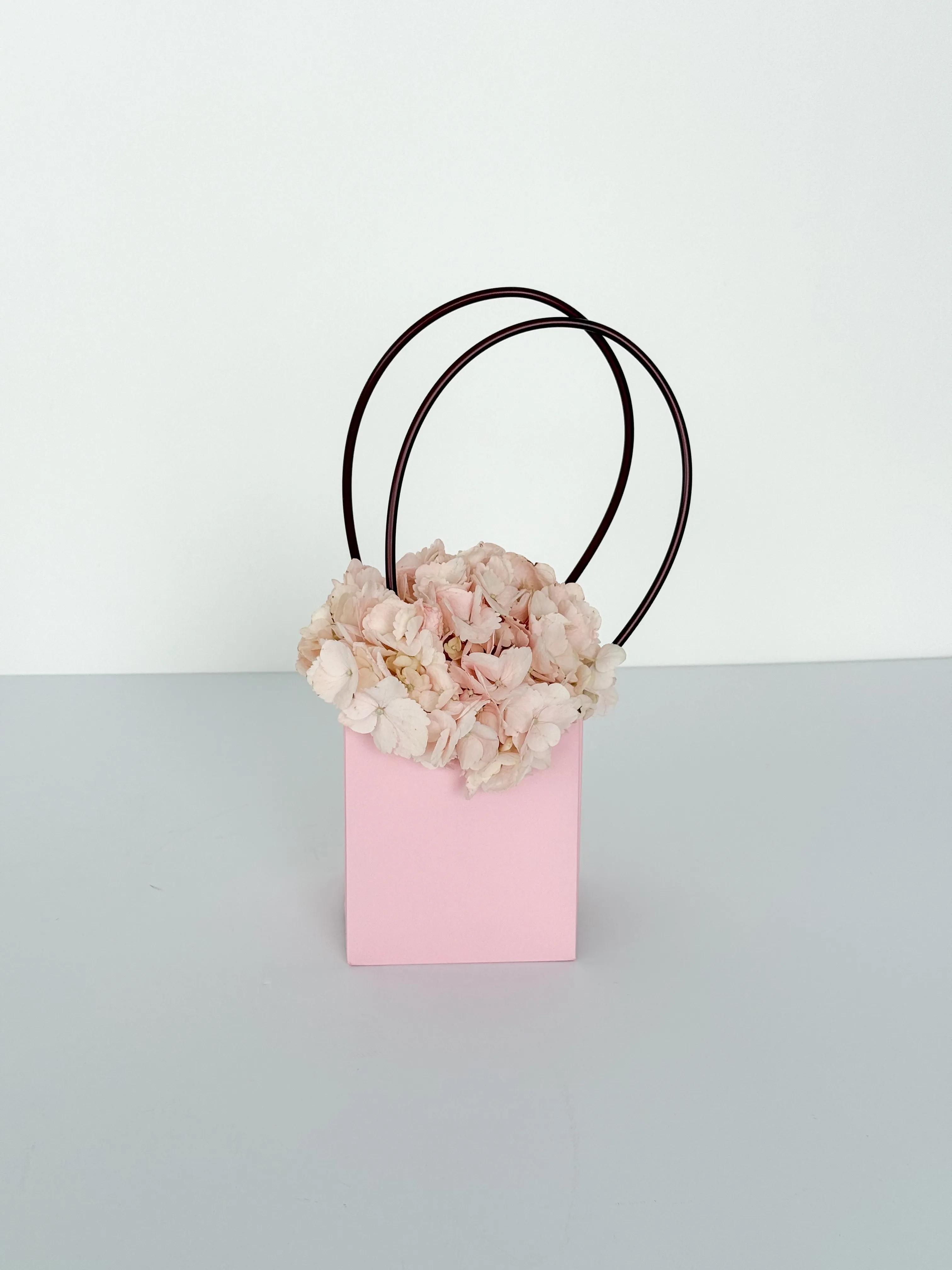 Craft Paper Flower Bag With Black Handle