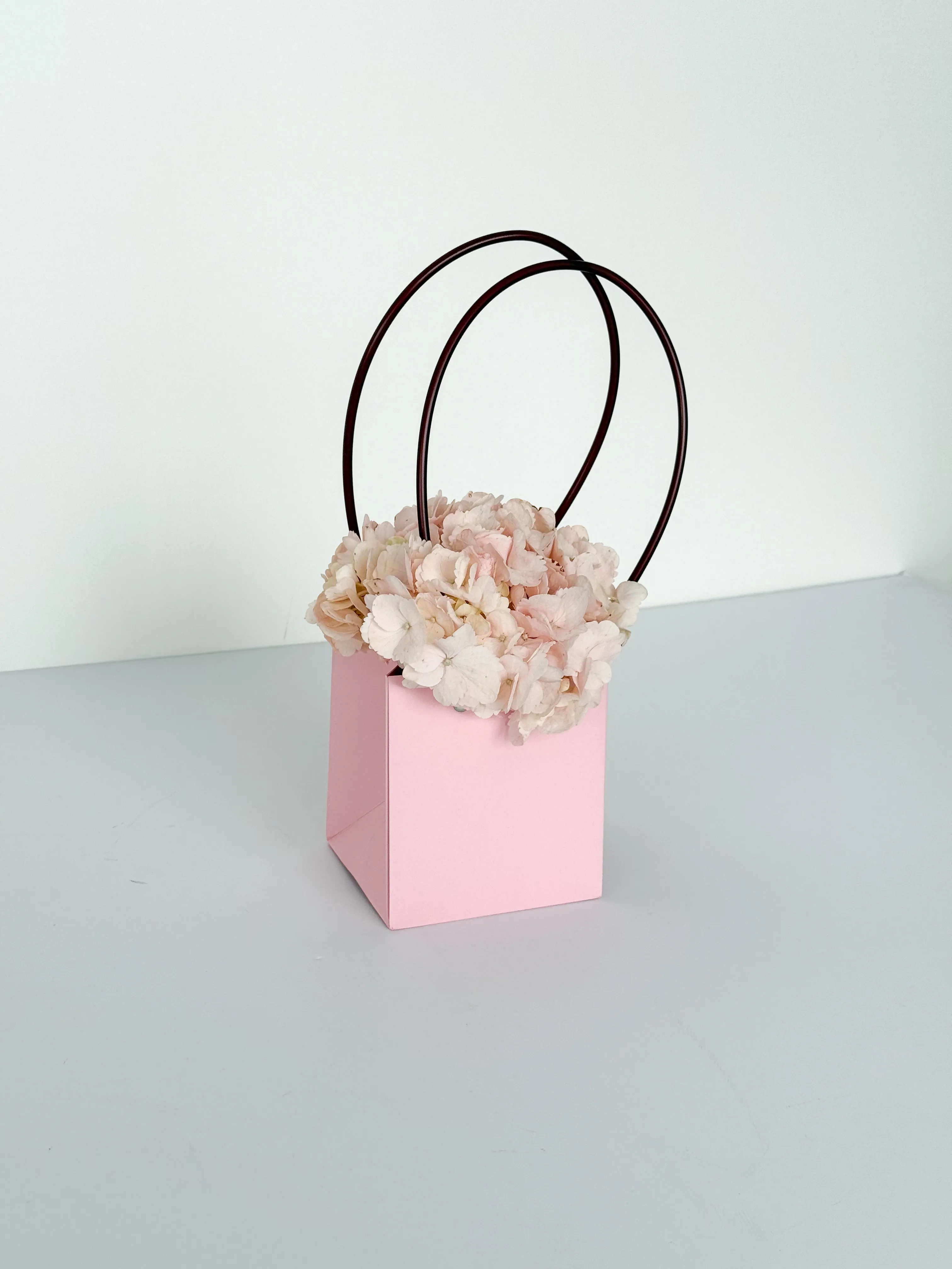 Craft Paper Flower Bag With Black Handle