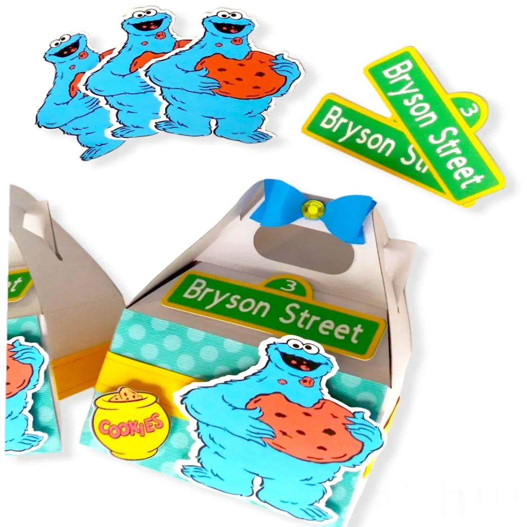 Custom Monster Cookie Themed Favor Box / 10 pcs.