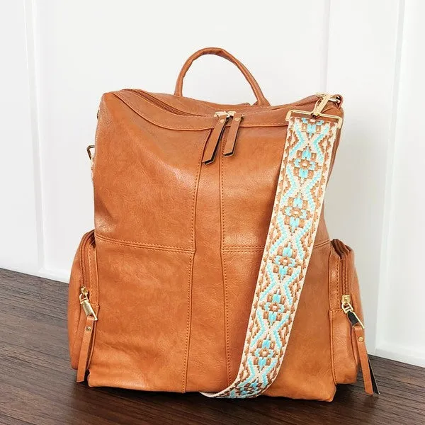 Dani & Em Charis Convertible Vegan Leather Double Strap Backpack