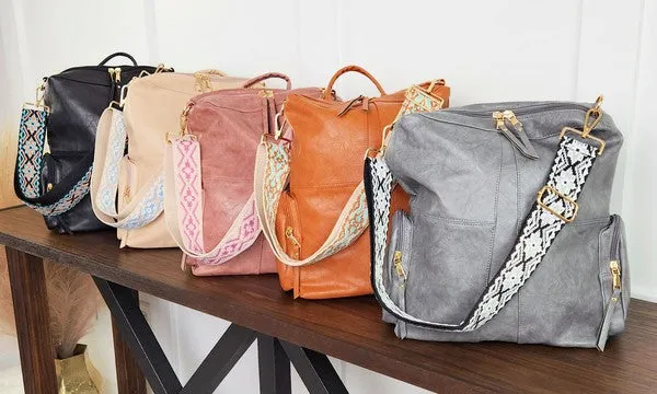 Dani & Em Charis Convertible Vegan Leather Double Strap Backpack