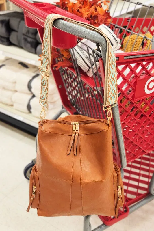 Dani & Em Charis Convertible Vegan Leather Double Strap Backpack