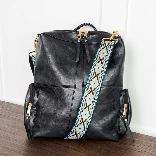 Dani & Em Charis Convertible Vegan Leather Double Strap Backpack