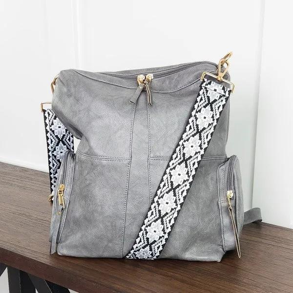 Dani & Em Charis Convertible Vegan Leather Double Strap Backpack