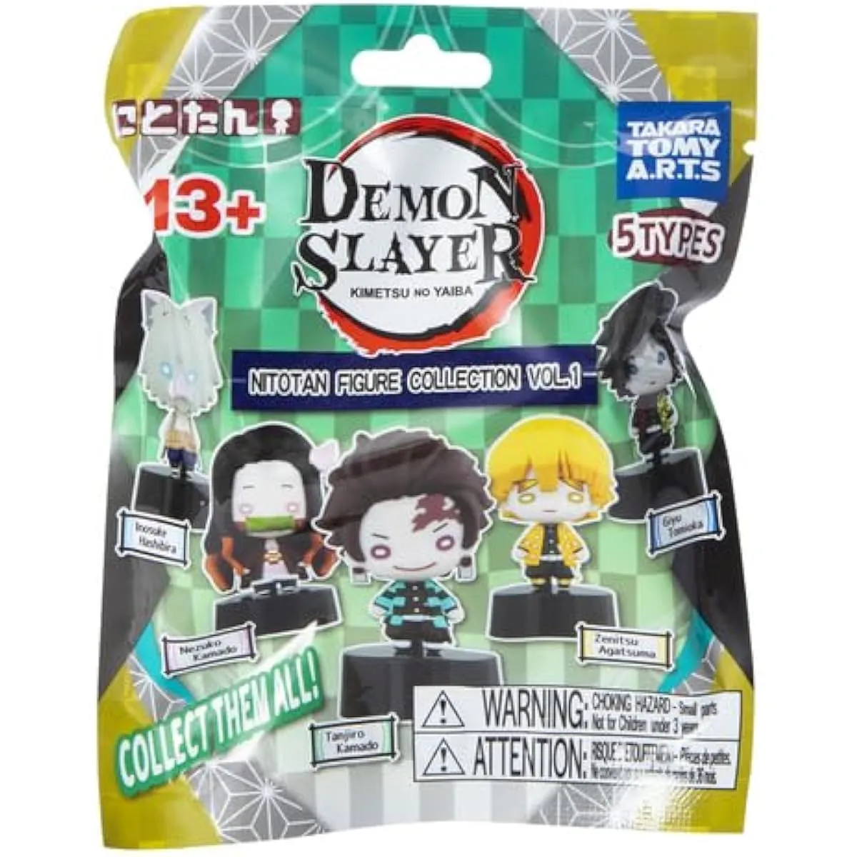 Demon Slayer Blind Bag Party Goods 3-Piece Set: 3 Demon Slayer Nitoutan Mini Mystery Figures   Comic Burst Mobile Wallet   Demon Slayer Figure for Kids