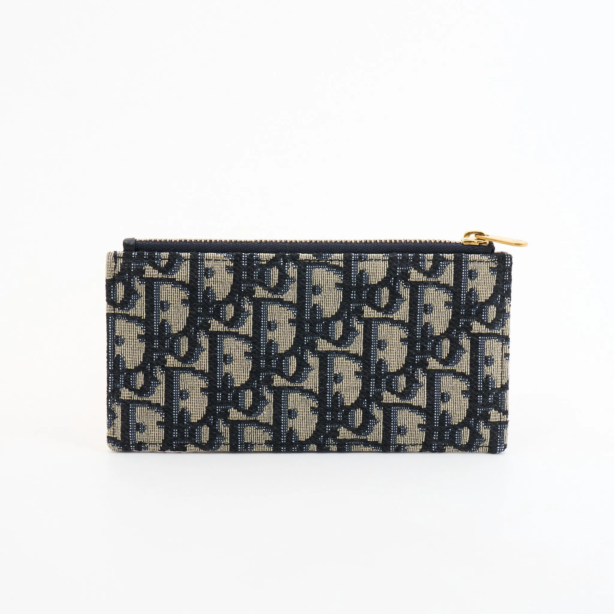 Dior Saddle Wallet On Chain in Blue Dior Oblique Jacquard