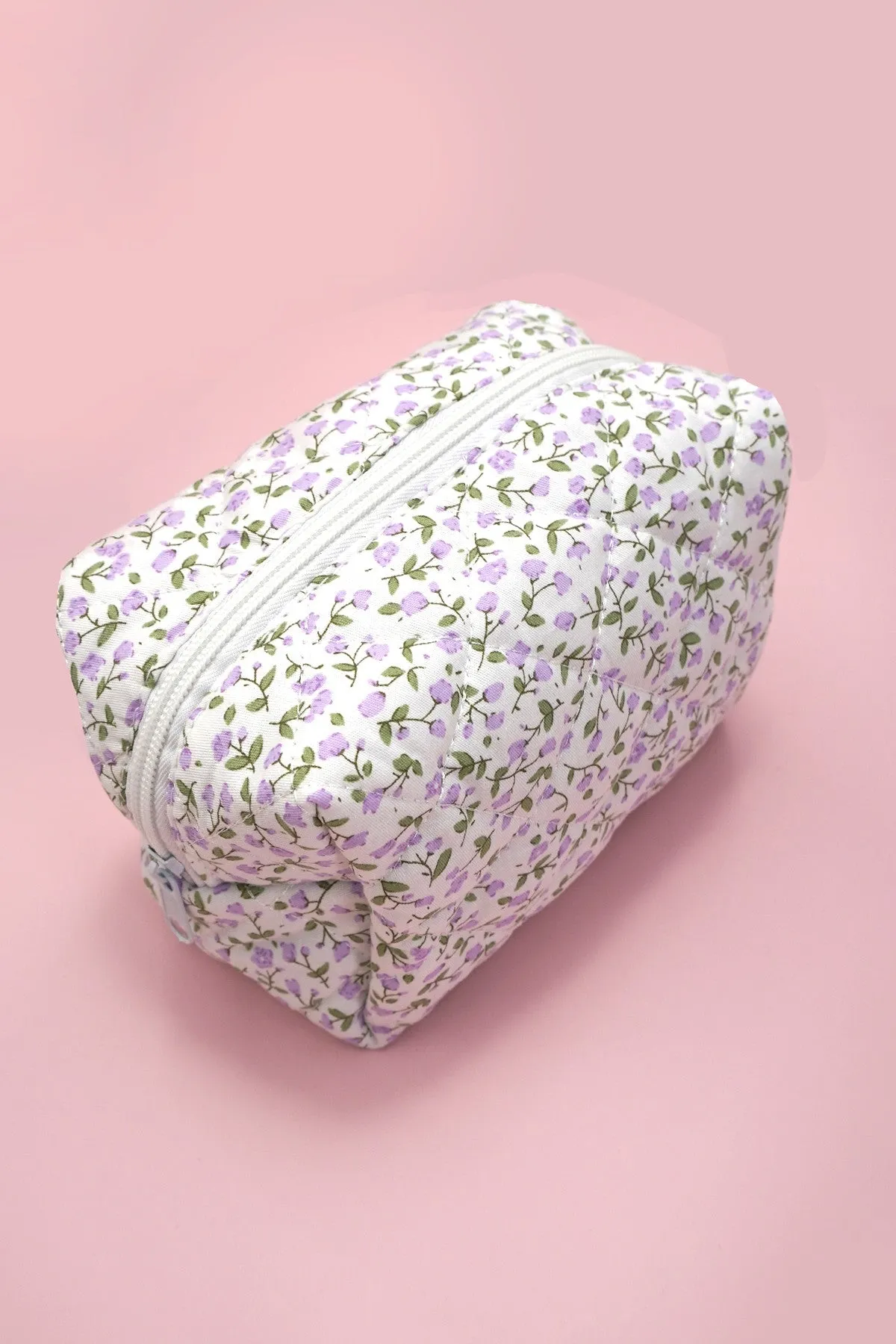 DITSY QUILTED COTTON FLORAL COSMETIC POUCH BAG | 40P557
