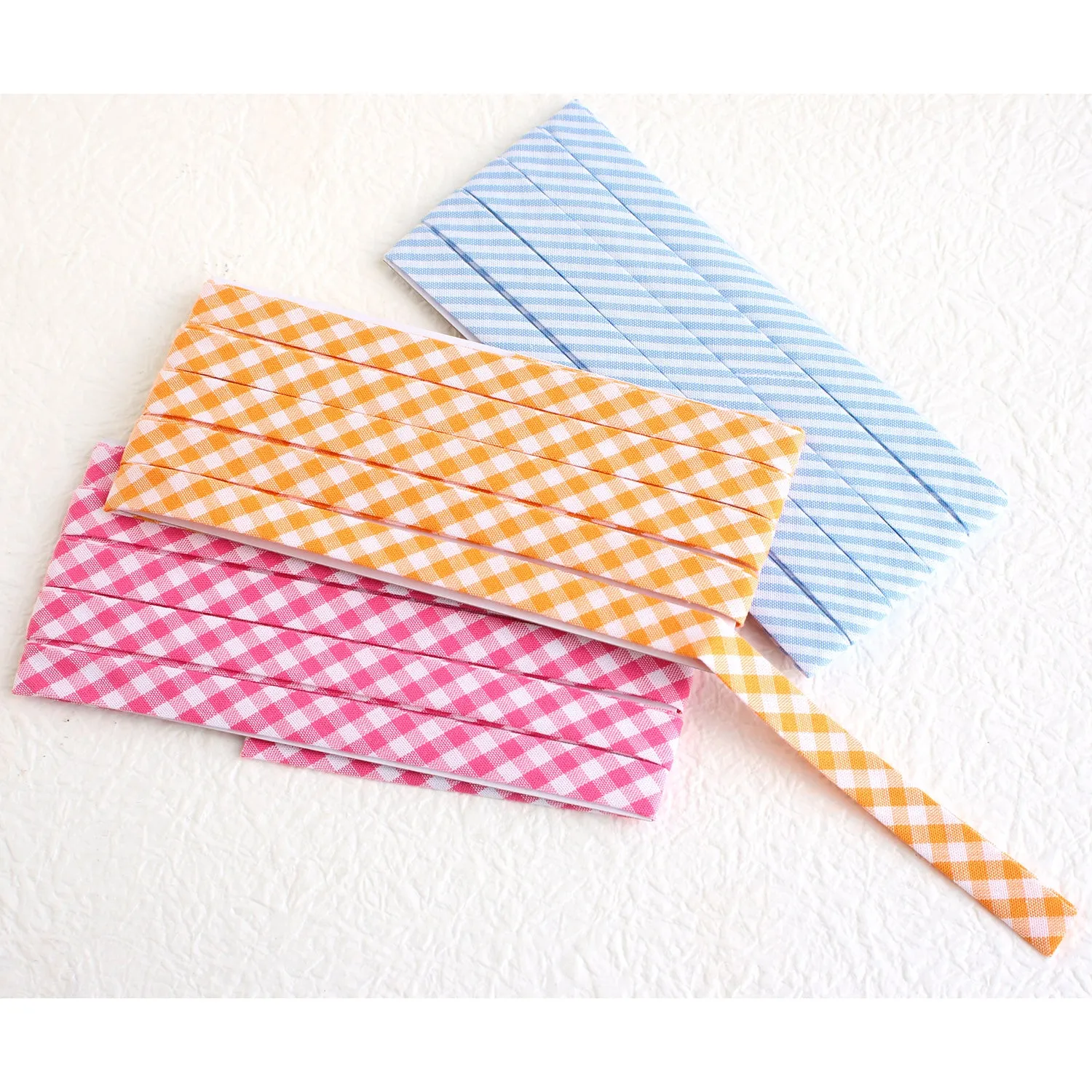 Double Fold Bias Tape 3/8" - Gray Gingham