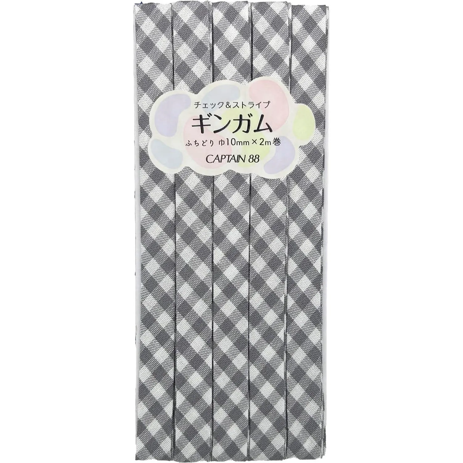 Double Fold Bias Tape 3/8" - Gray Gingham