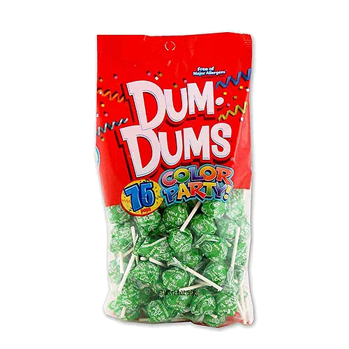 Dum Dum Color Party Bag Bright Green Sour Apple