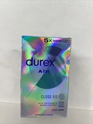Durex Air Extra Thin Transparent Natural Rubber Latex 10 Condoms 10/26
