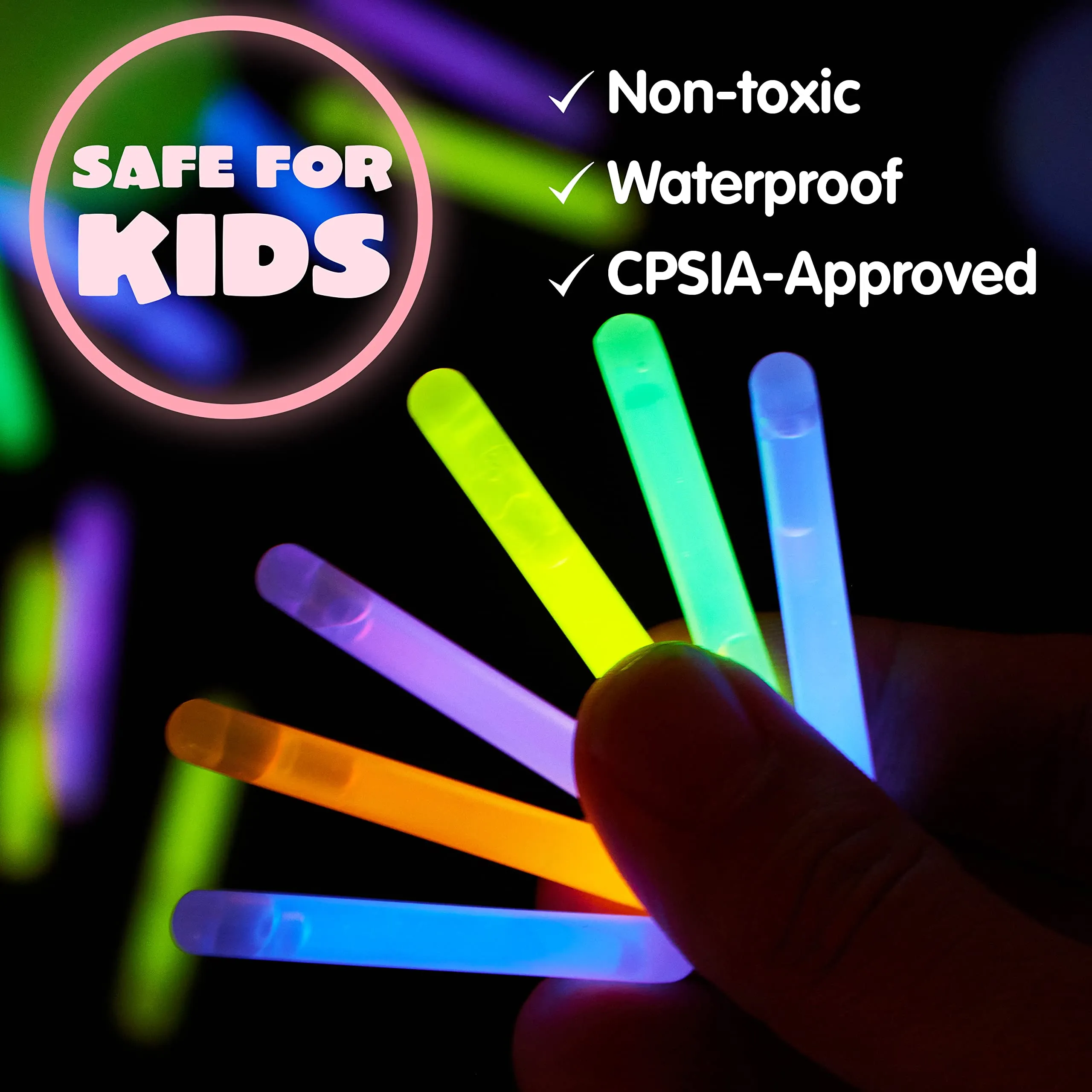 Easter Eggs with Mini Sticks for Kids Glow-in-The-Dark Basket Stuffers Fillers Gift