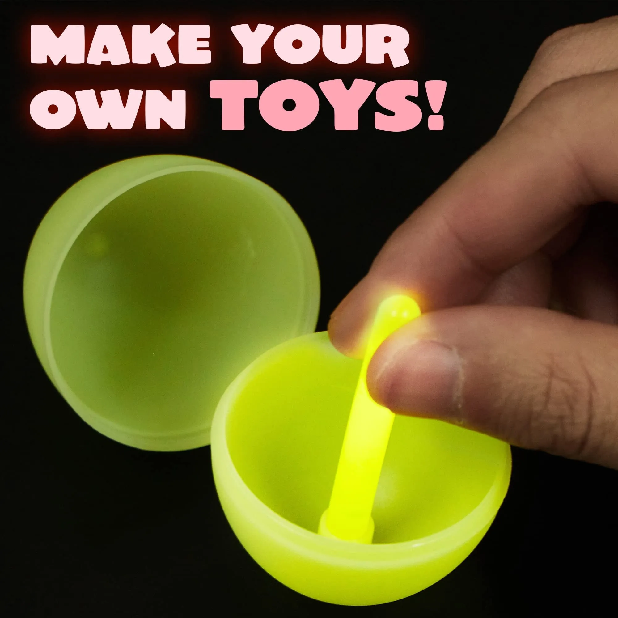 Easter Eggs with Mini Sticks for Kids Glow-in-The-Dark Basket Stuffers Fillers Gift