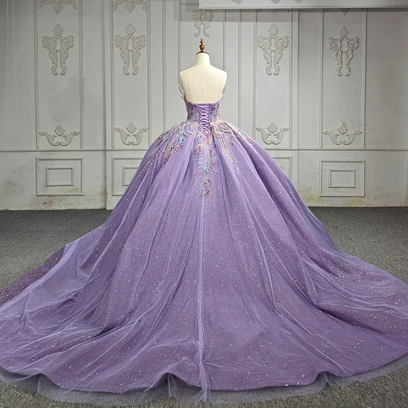 Elegant Sweetheart Strapless Ball Gown Lace Up Beading Quinceanera Dresses Prom Dresses