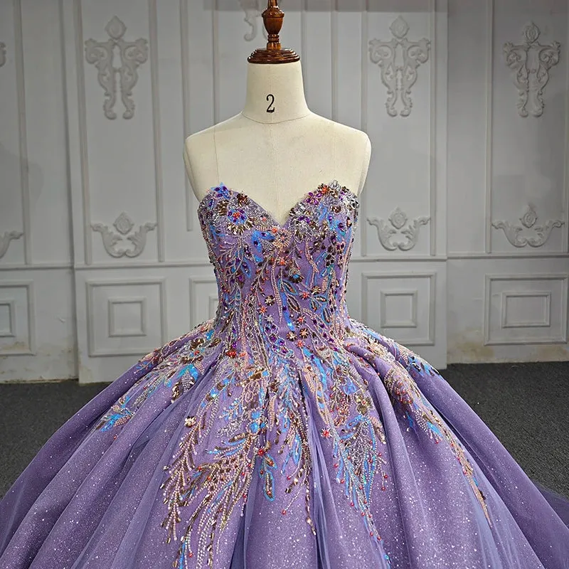 Elegant Sweetheart Strapless Ball Gown Lace Up Beading Quinceanera Dresses Prom Dresses