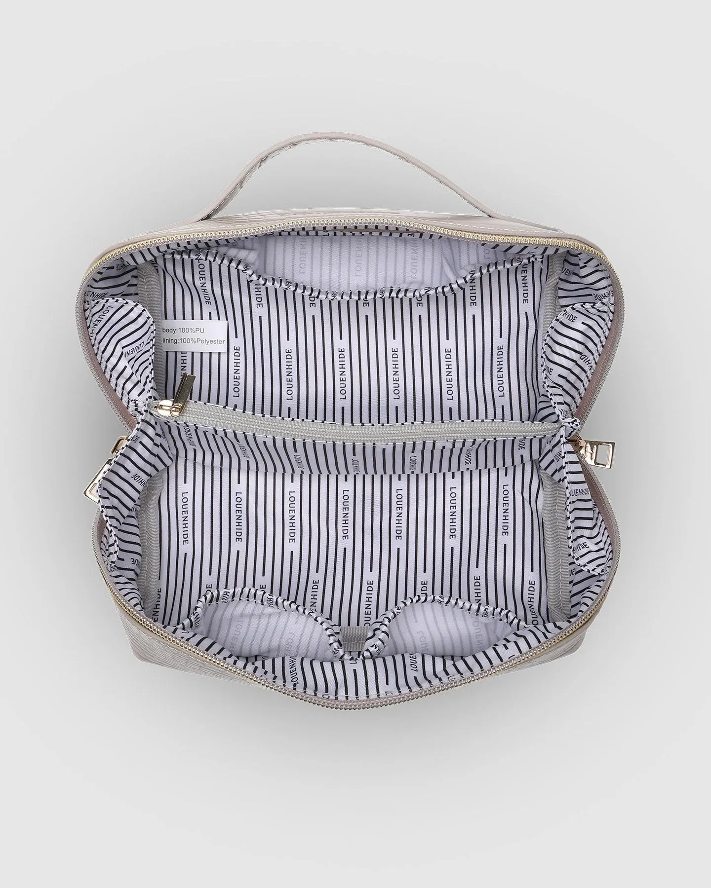 Ellis Makeup Bag Croc Putty