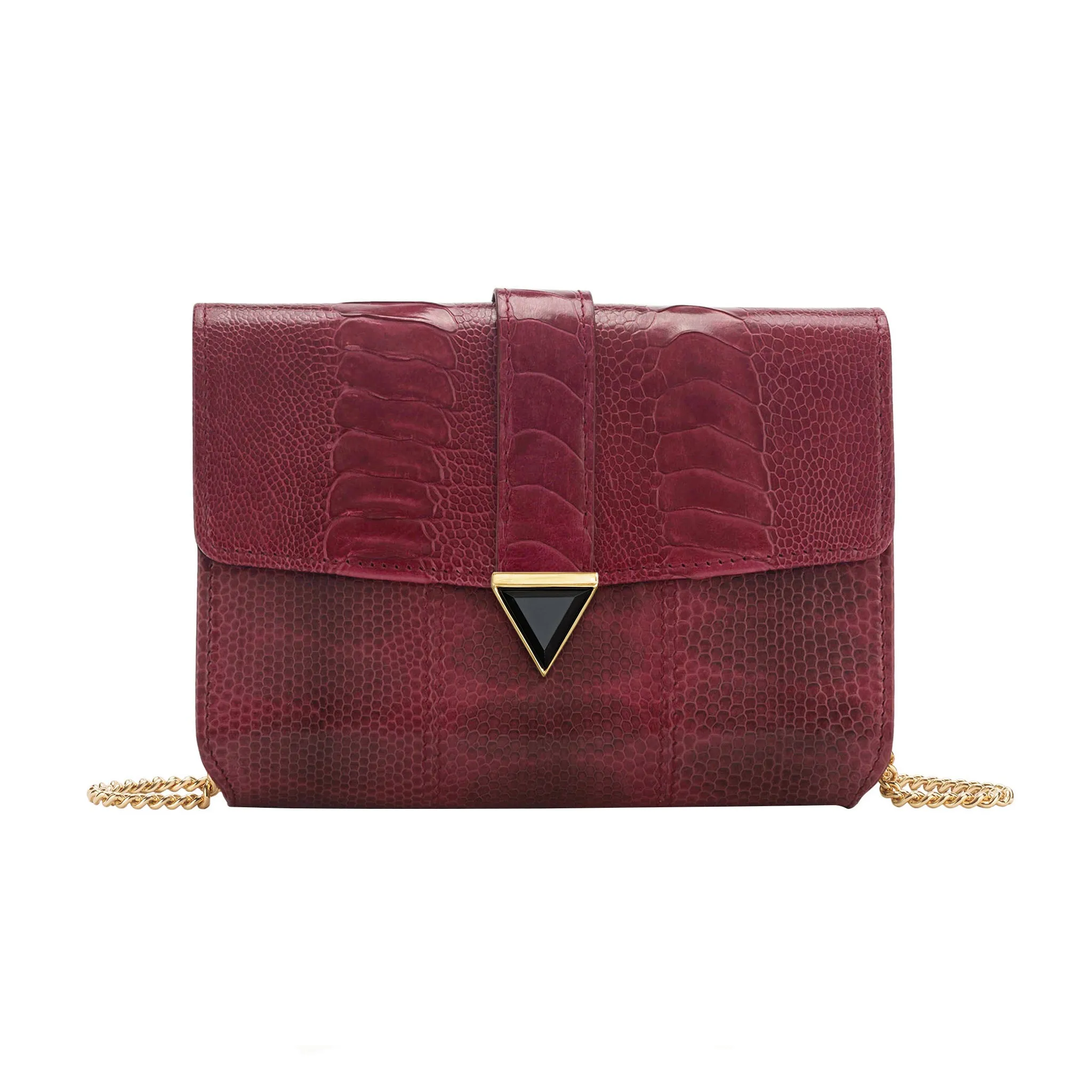 ERIKA SNAKESKIN & OSTRICH LEG CROSSBODY BAG