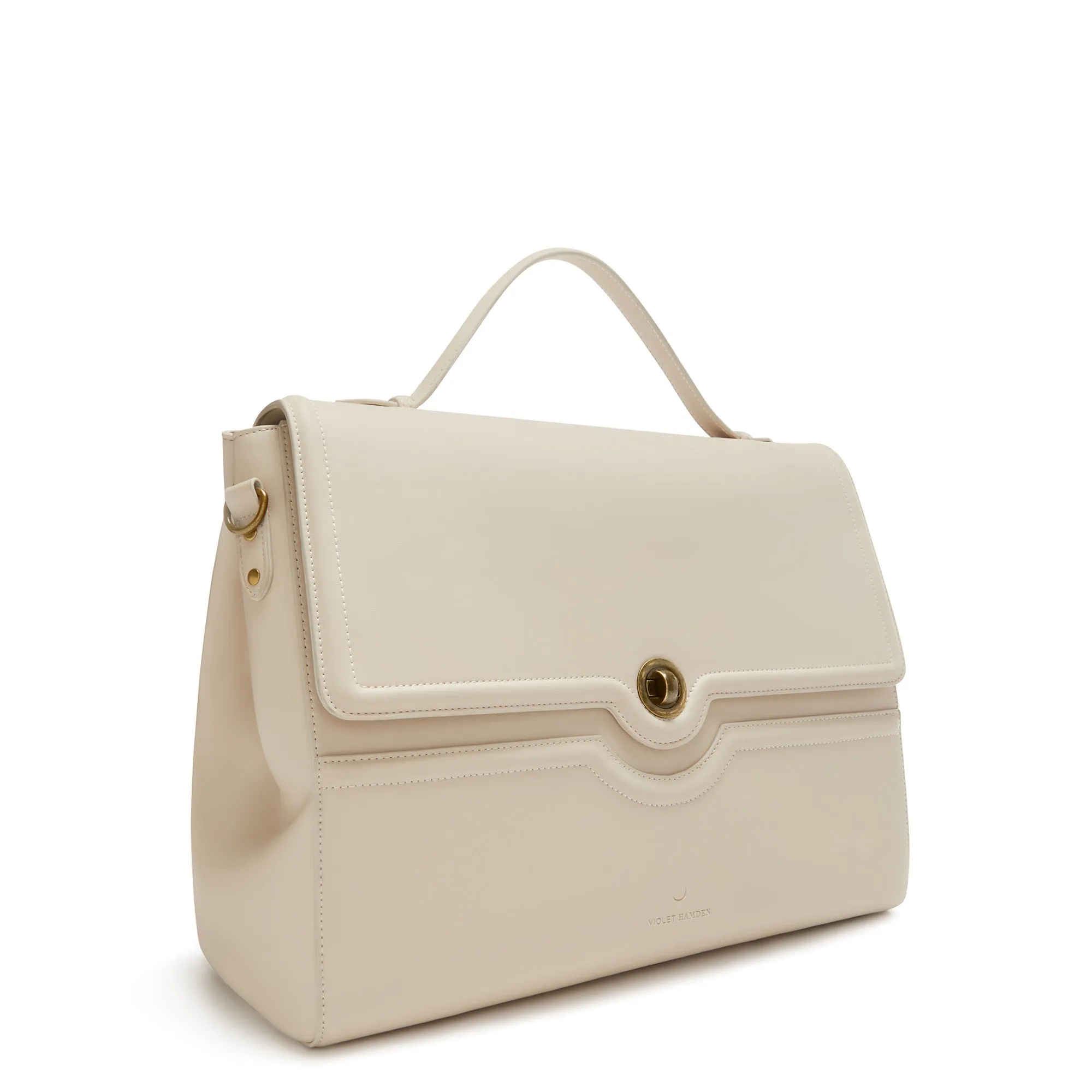 Essential Bag cream handbag with 16.4 inch laptop compartment