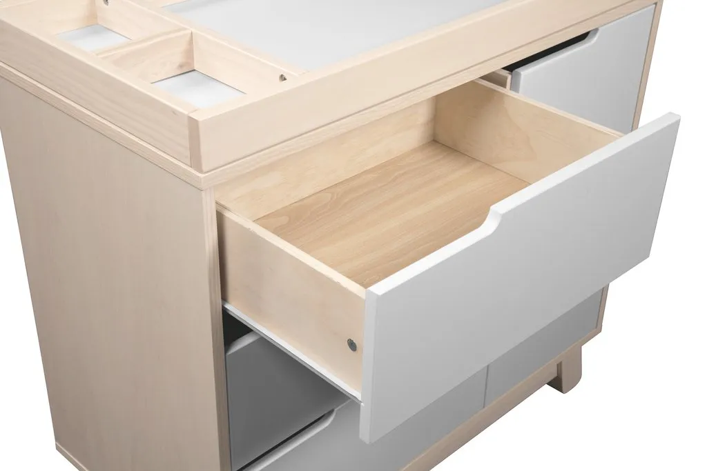 ETA End Sep [1 Yr Local Warranty - Assembly Included] Babyletto Hudson 3 - Drawer Changer Dresser with Removable Changing Tray - White / Washed