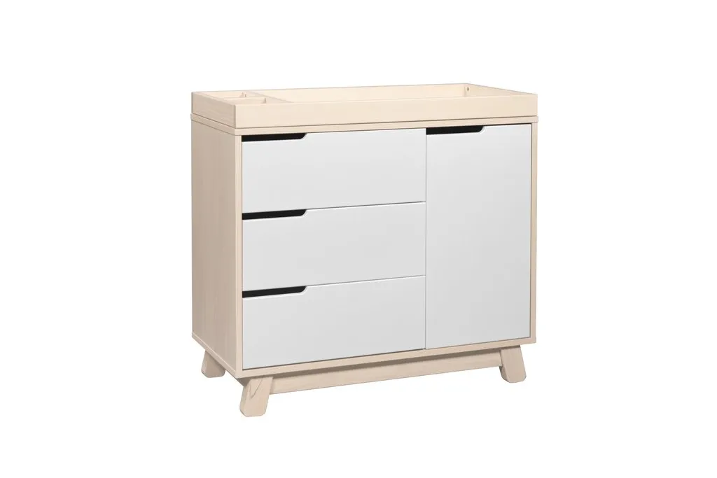 ETA End Sep [1 Yr Local Warranty - Assembly Included] Babyletto Hudson 3 - Drawer Changer Dresser with Removable Changing Tray - White / Washed